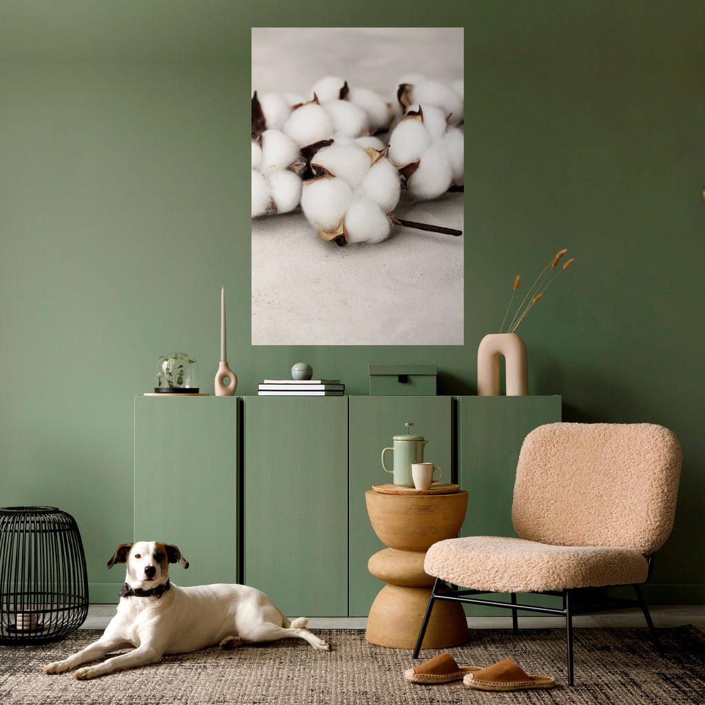 Affiche verticale autocollante « COTTON CLOUDS WHISPERS »