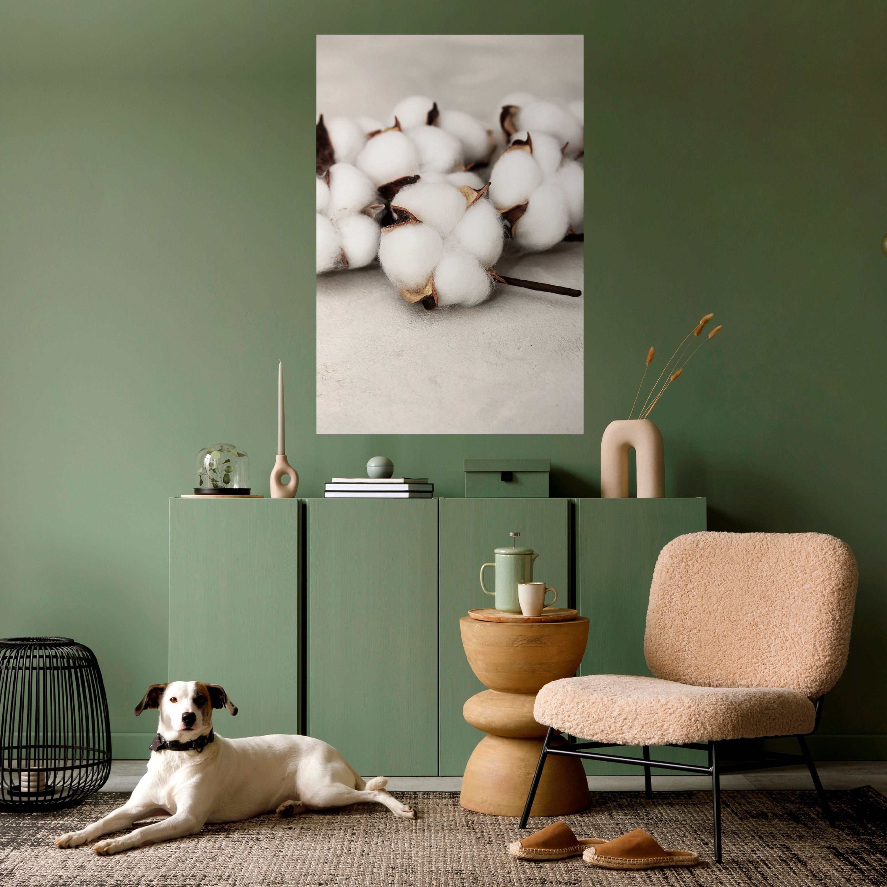 Affiche verticale autocollante « COTTON CLOUDS WHISPERS »