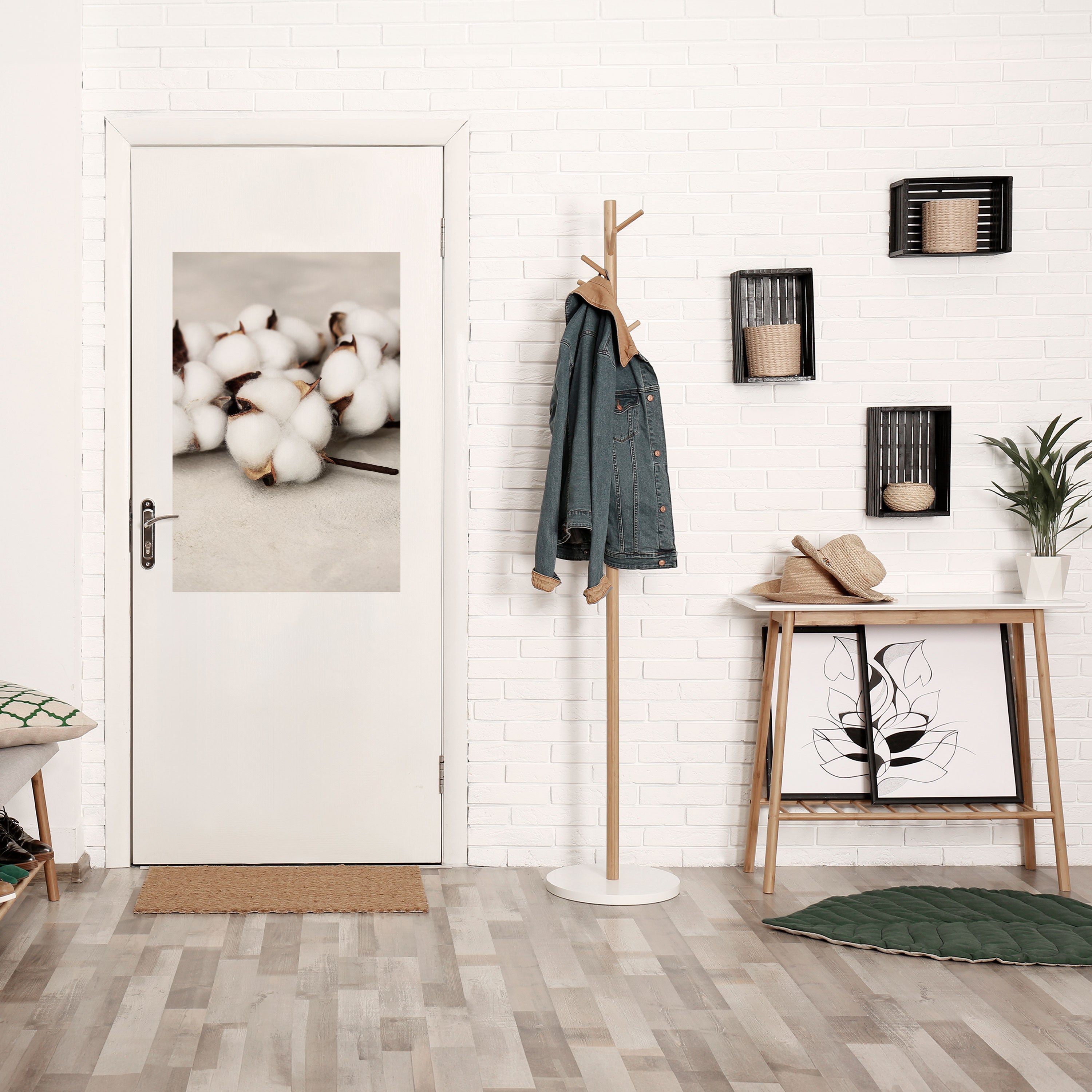 Affiche verticale autocollante « COTTON CLOUDS WHISPERS »