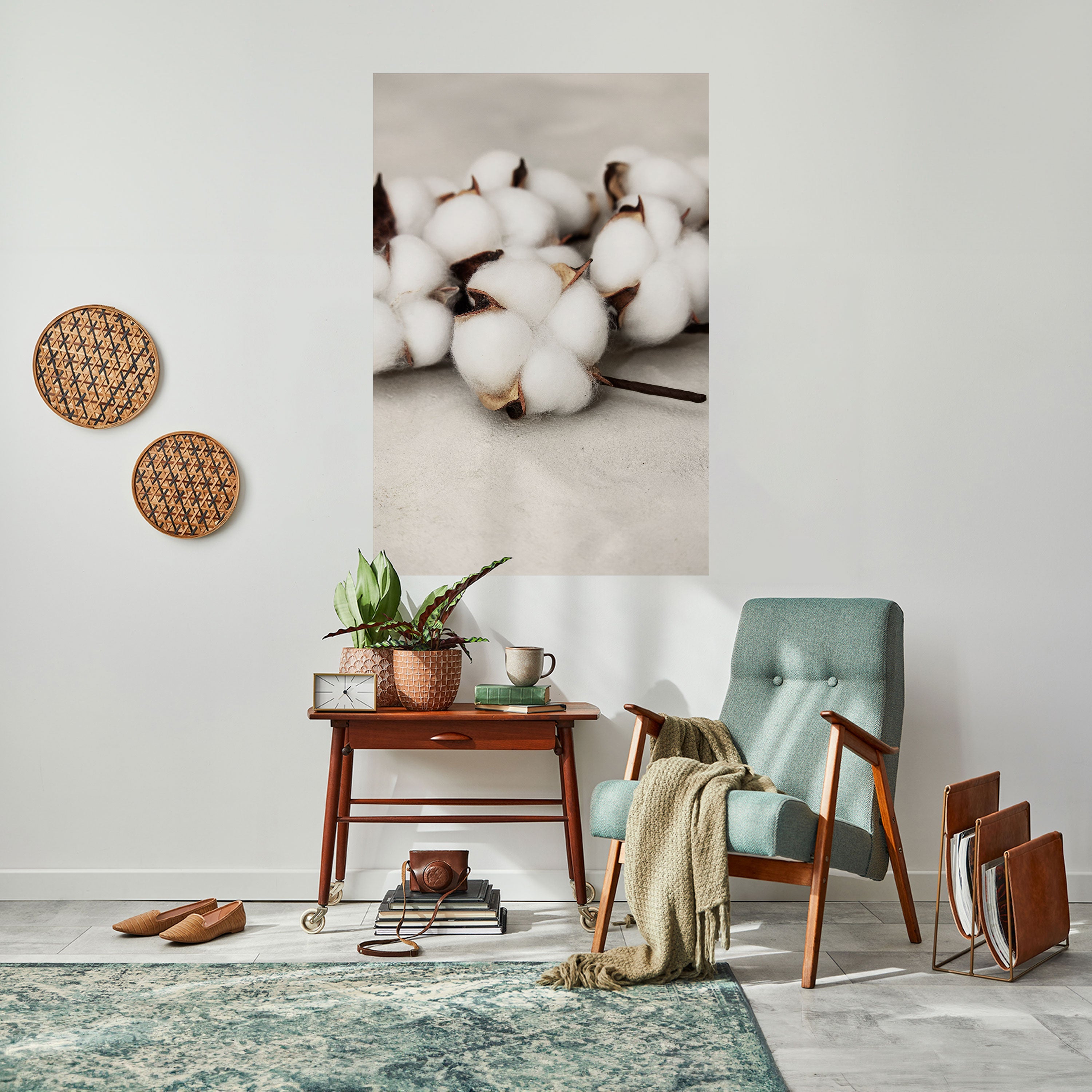 Affiche verticale autocollante « COTTON CLOUDS WHISPERS »