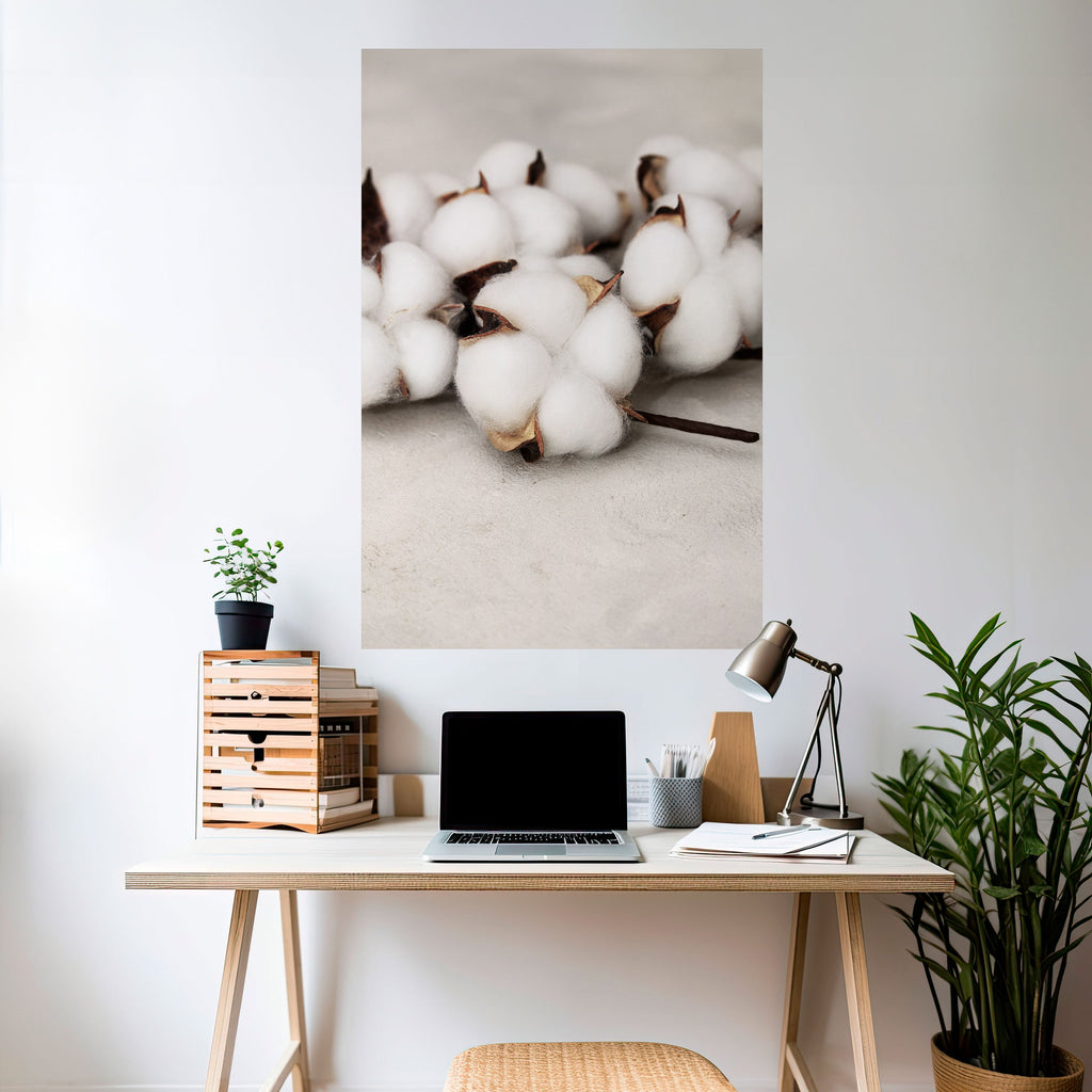 Affiche verticale autocollante « COTTON CLOUDS WHISPERS »