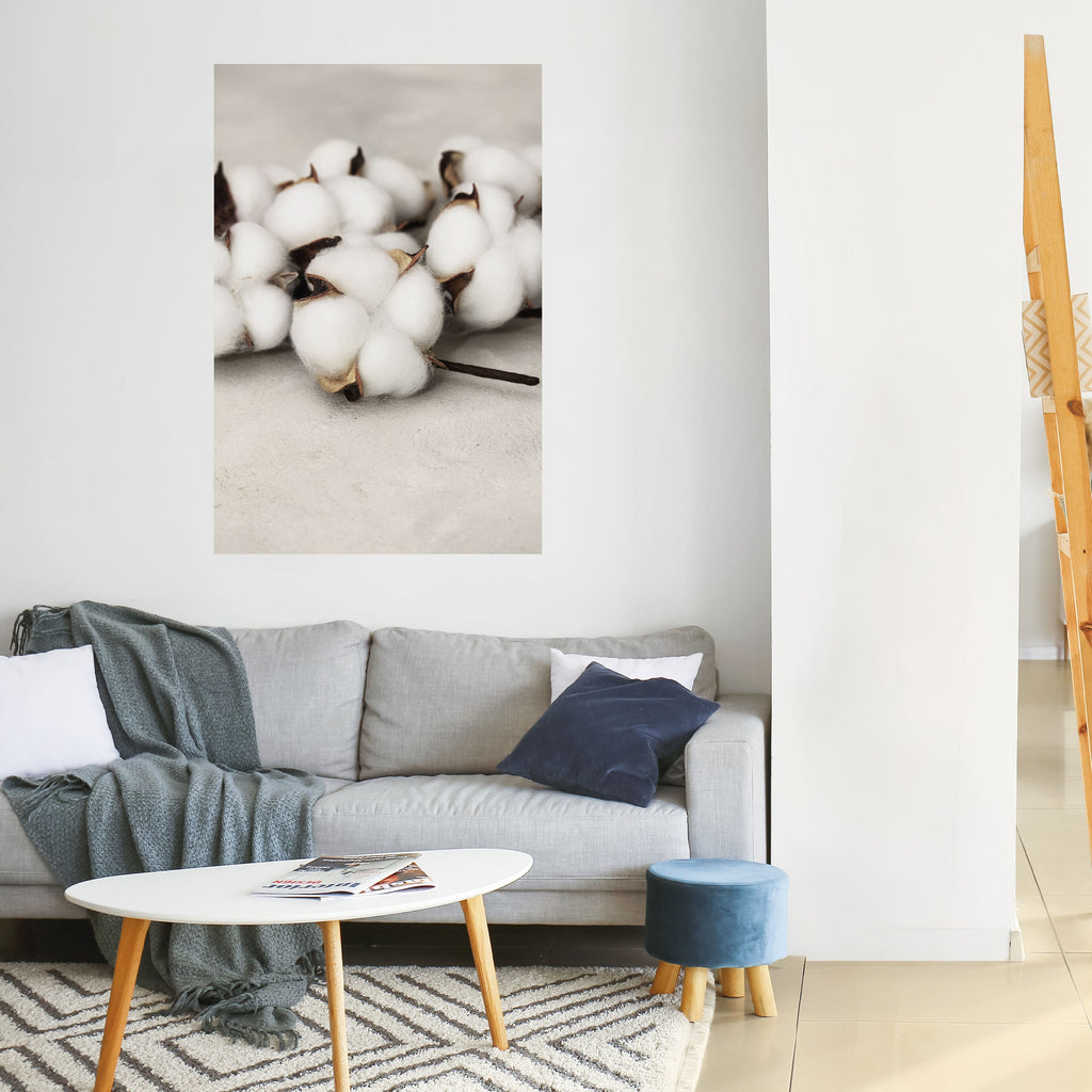 Affiche verticale autocollante « COTTON CLOUDS WHISPERS »