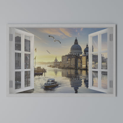 WINDOW TO VENICE Horizontal Canvas Print