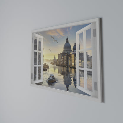 WINDOW TO VENICE Horizontal Canvas Print