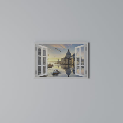 WINDOW TO VENICE Horizontal Canvas Print