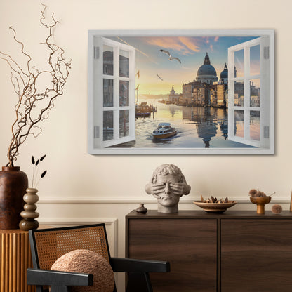 WINDOW TO VENICE Horizontal Canvas Print