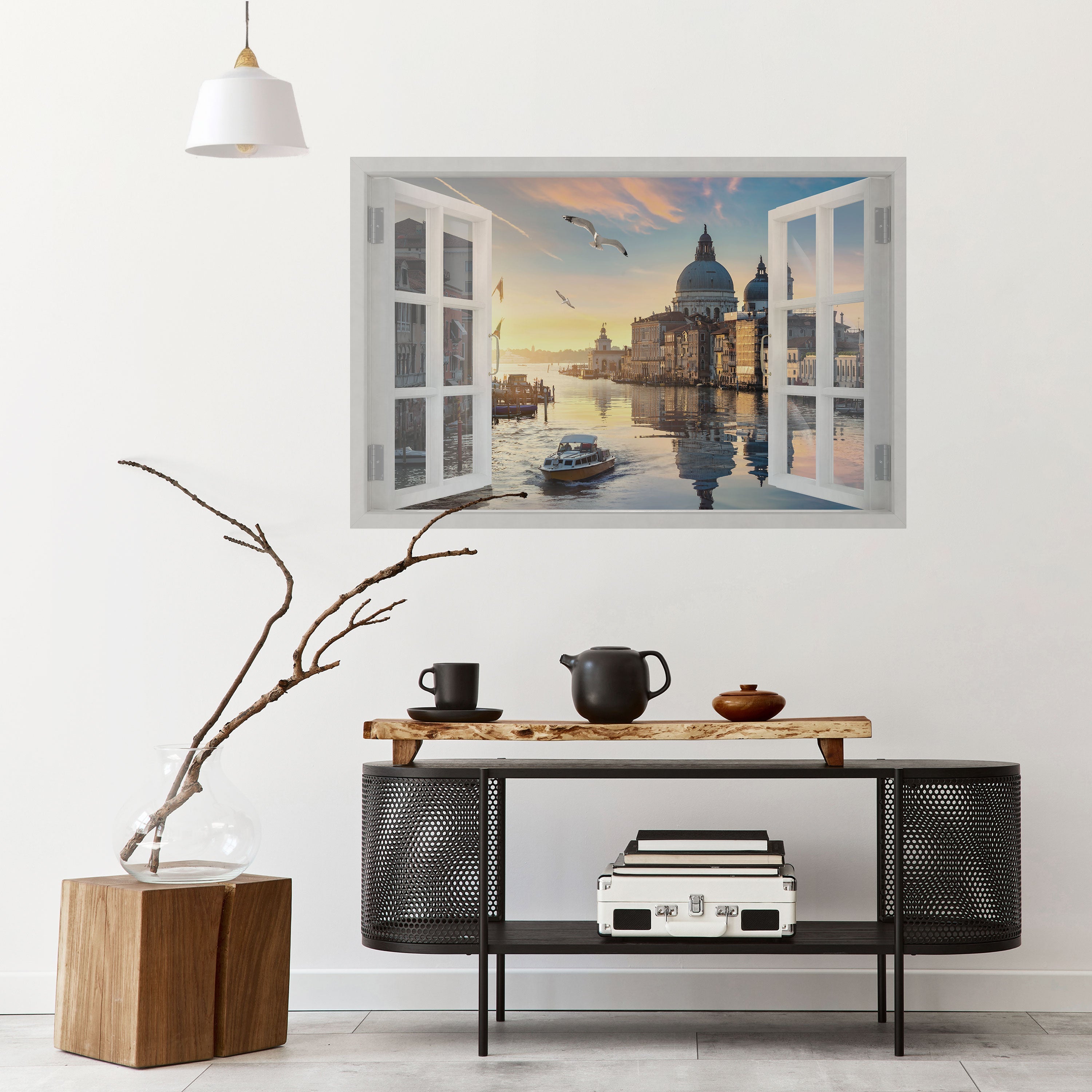 Affiche horizontale autocollante FENÊTRE SUR VENISE