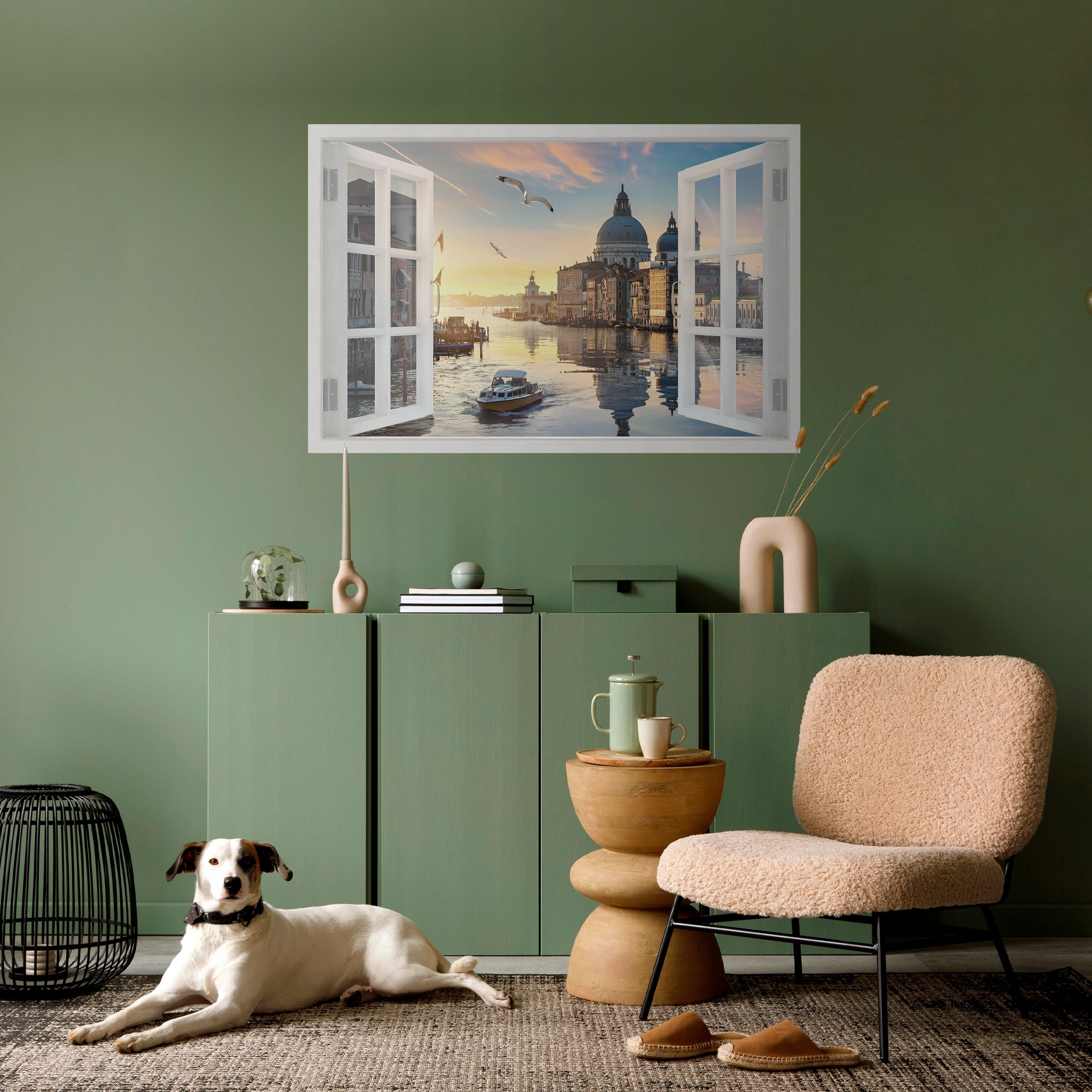 Affiche horizontale autocollante FENÊTRE SUR VENISE