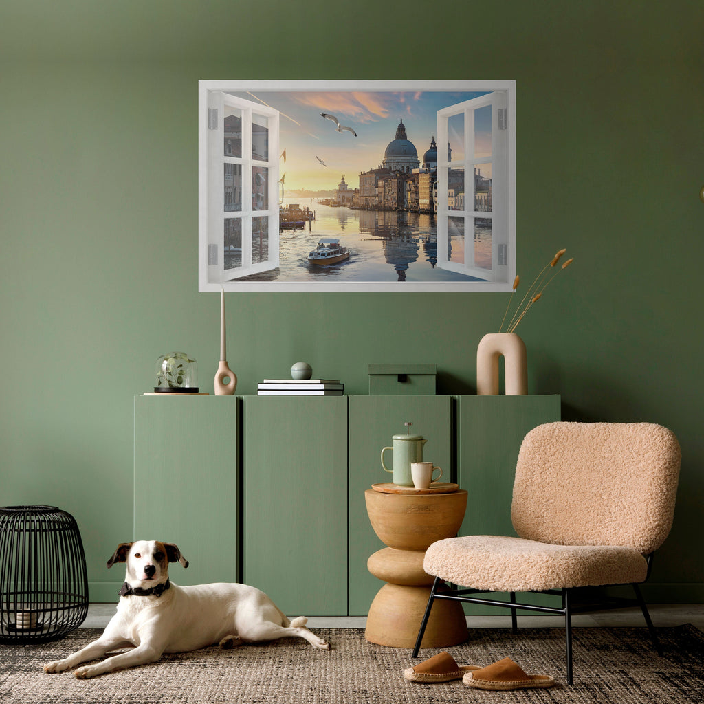Affiche horizontale autocollante FENÊTRE SUR VENISE