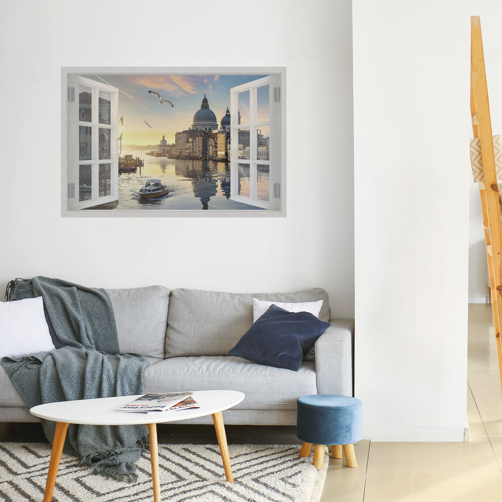 Affiche horizontale autocollante FENÊTRE SUR VENISE