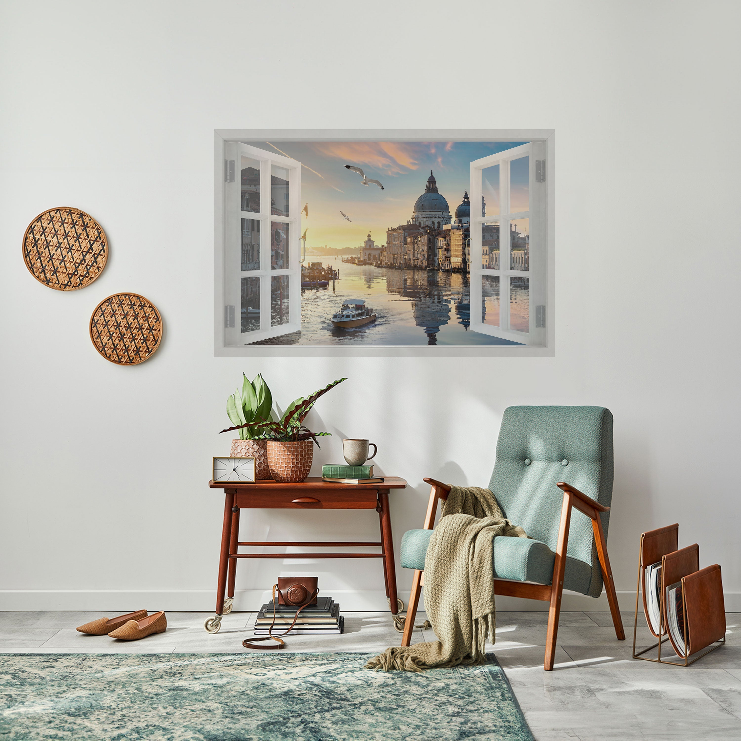 Affiche horizontale autocollante FENÊTRE SUR VENISE