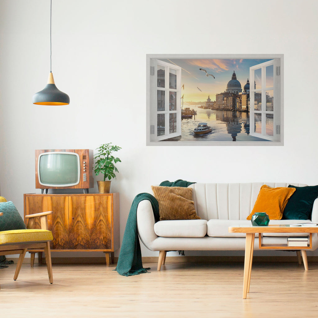 Affiche horizontale autocollante FENÊTRE SUR VENISE
