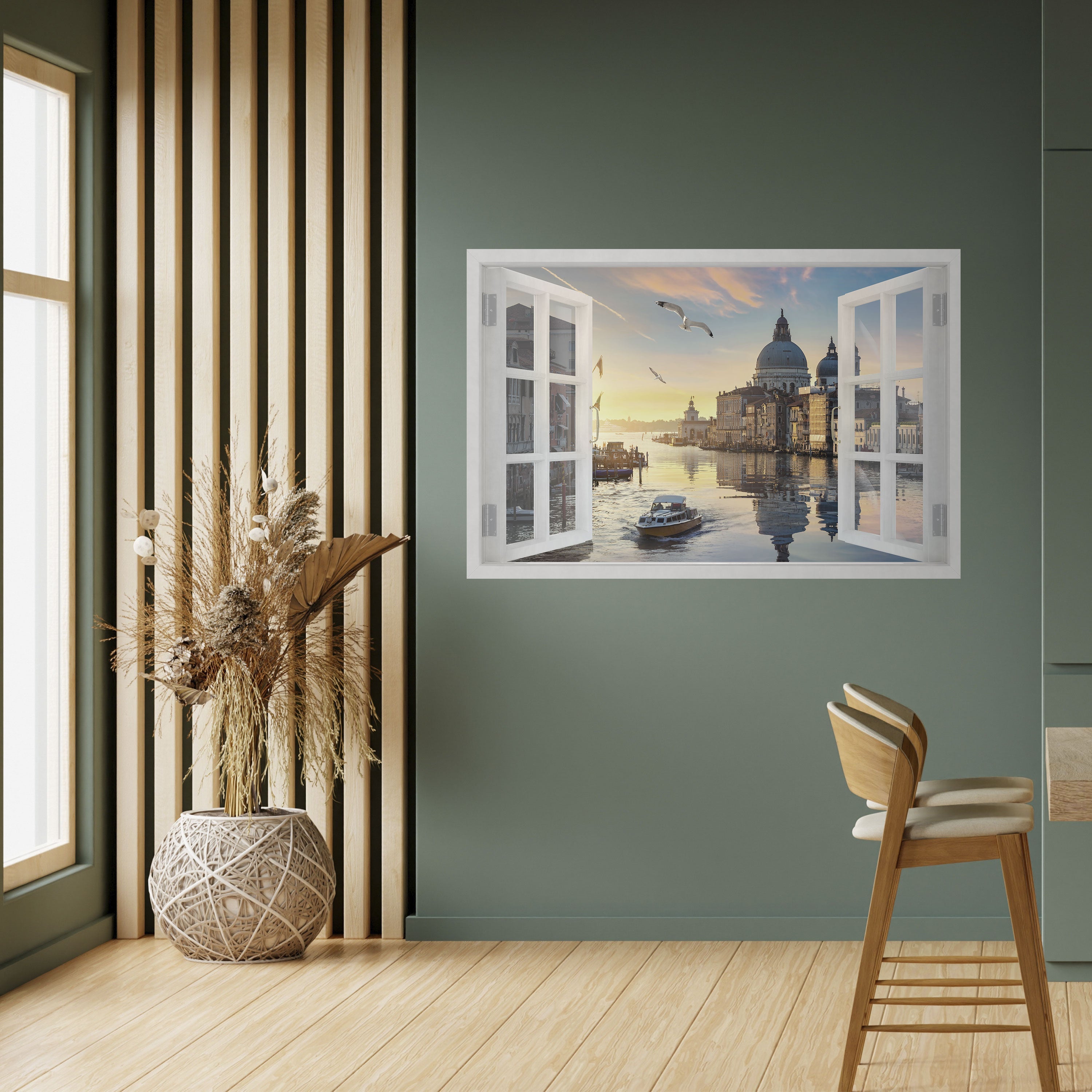 Affiche horizontale autocollante FENÊTRE SUR VENISE