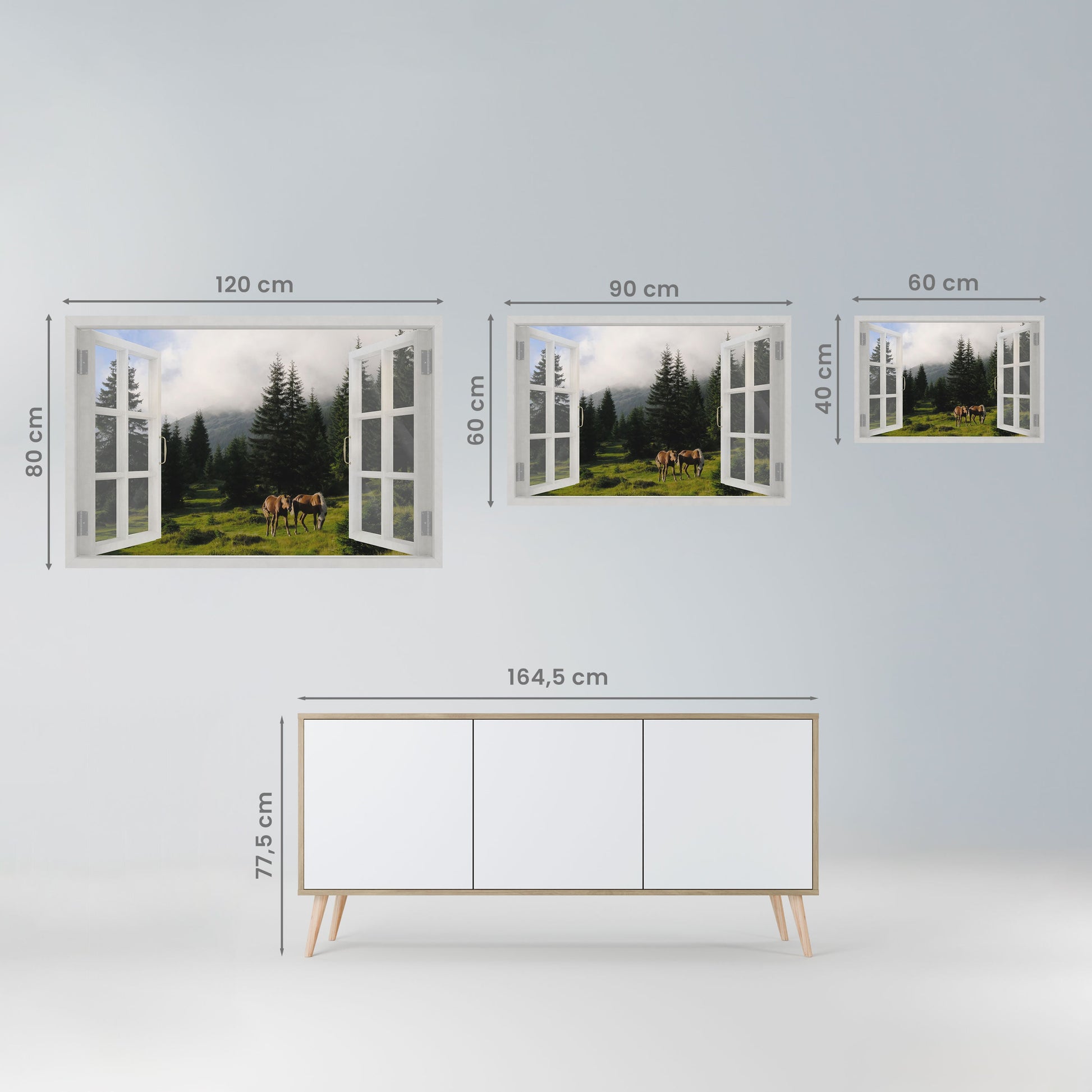 Affiche horizontale autocollante WINDOWS TO WANDER