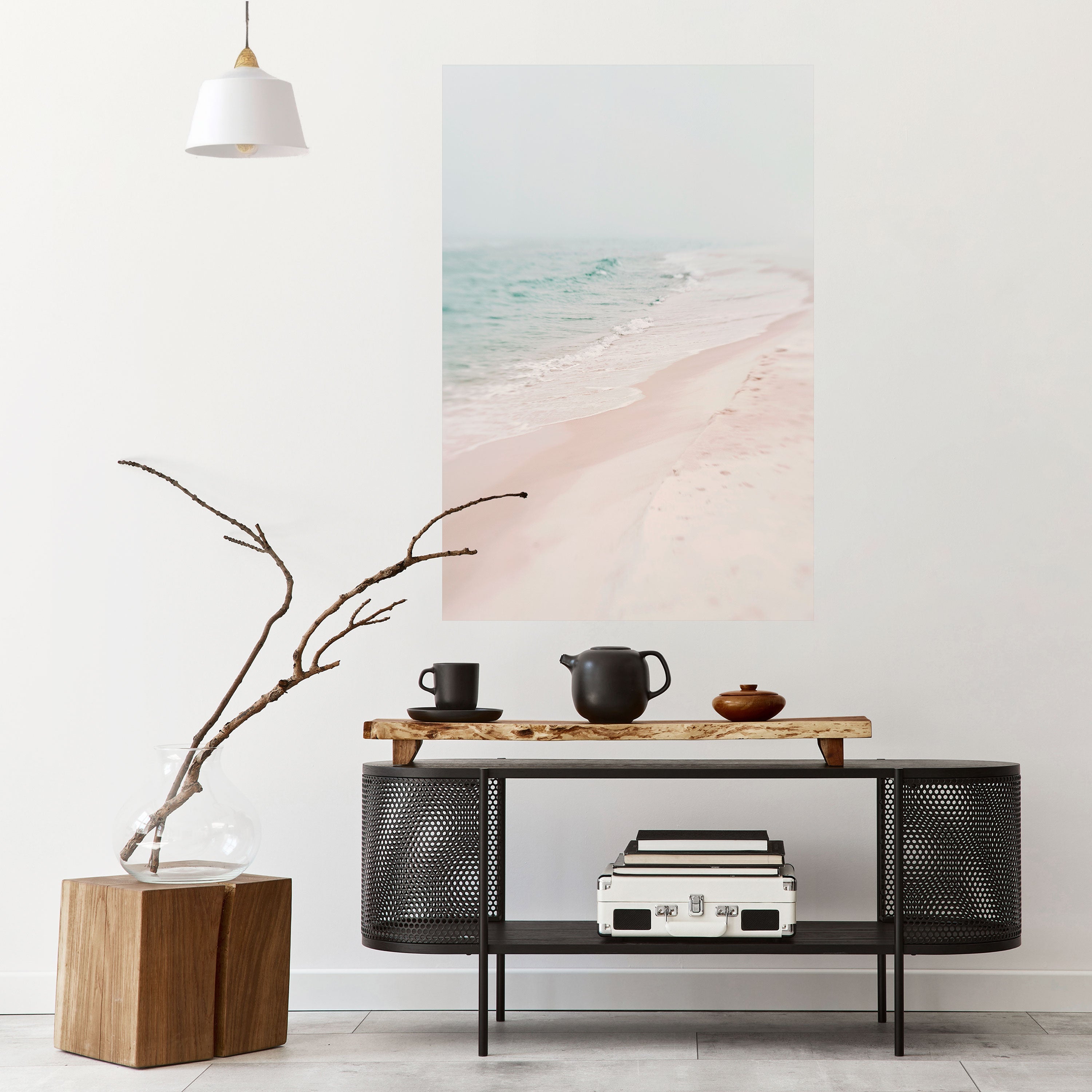 Affiche verticale autocollante « MISTY SHORELINE BLISS »