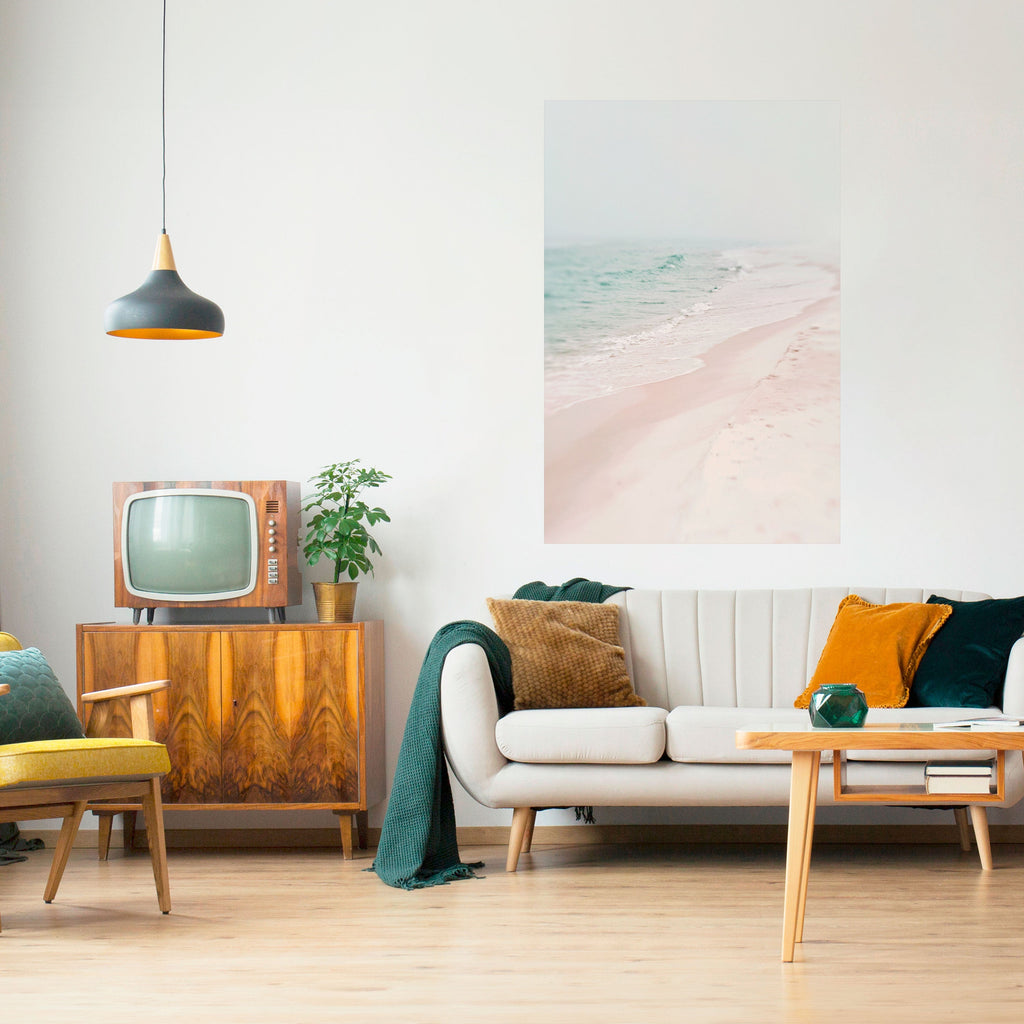 Affiche verticale autocollante « MISTY SHORELINE BLISS »