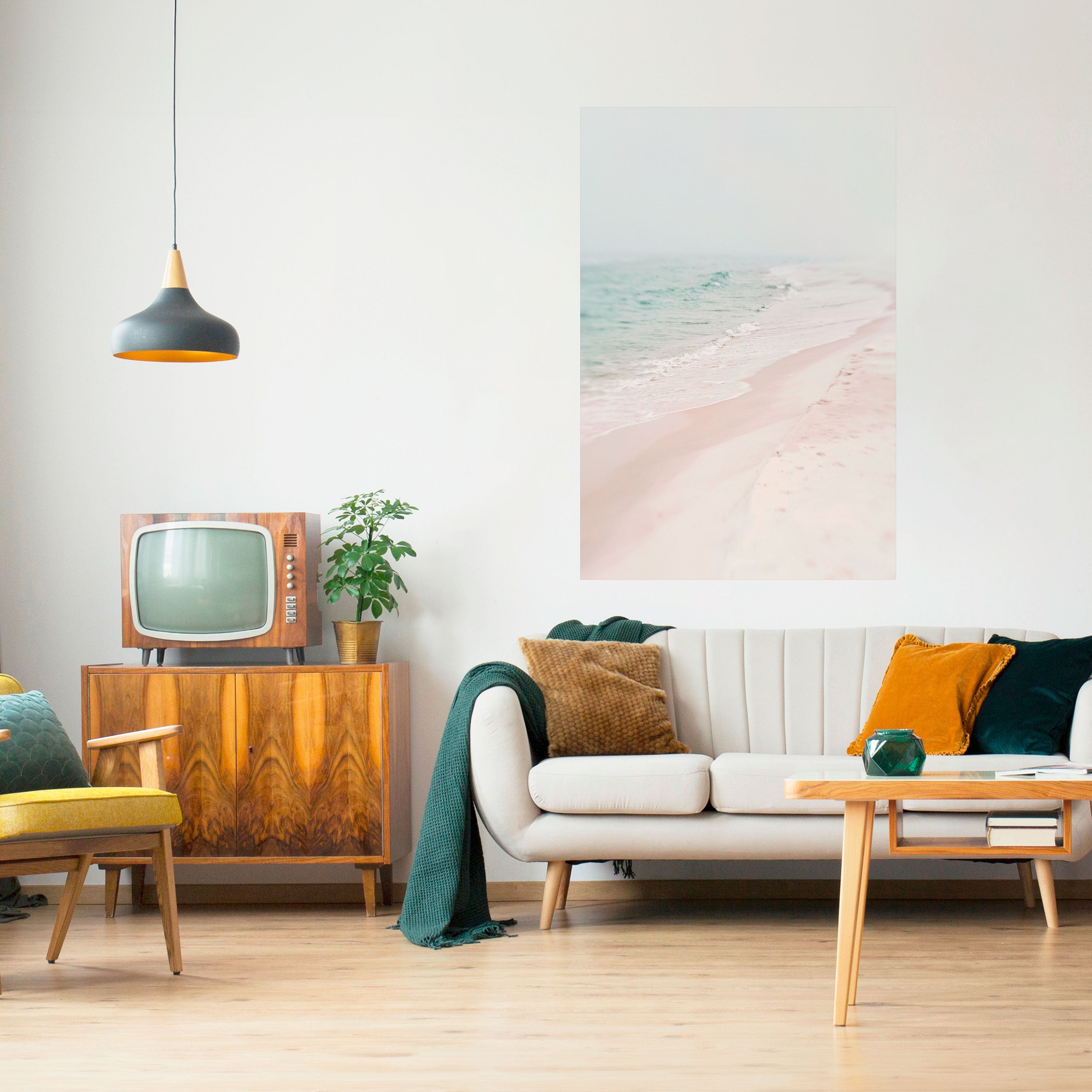 Affiche verticale autocollante « MISTY SHORELINE BLISS »