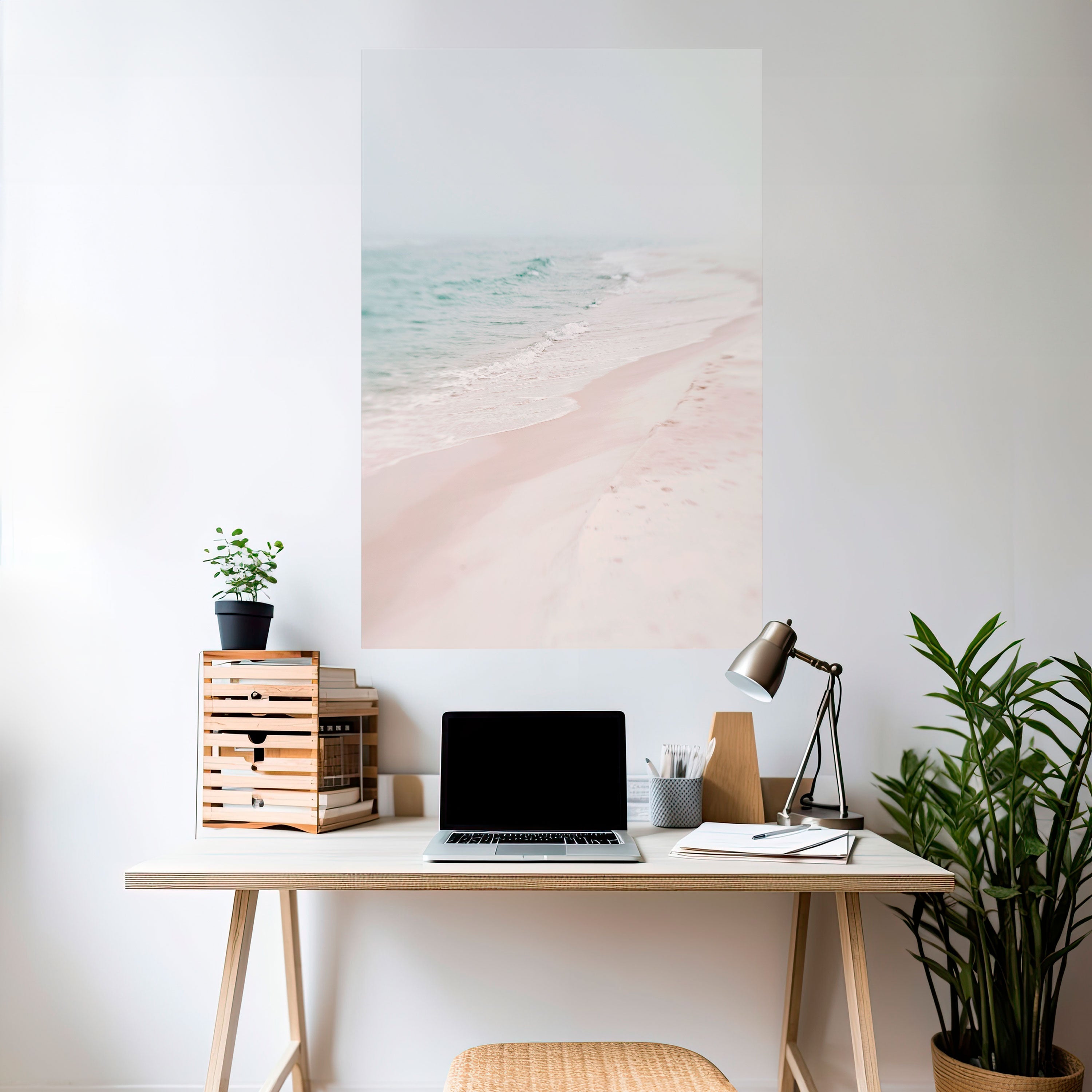Affiche verticale autocollante « MISTY SHORELINE BLISS »