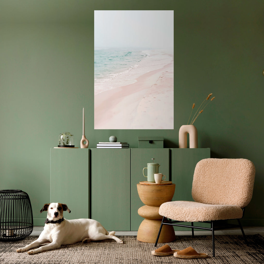 Affiche verticale autocollante « MISTY SHORELINE BLISS »