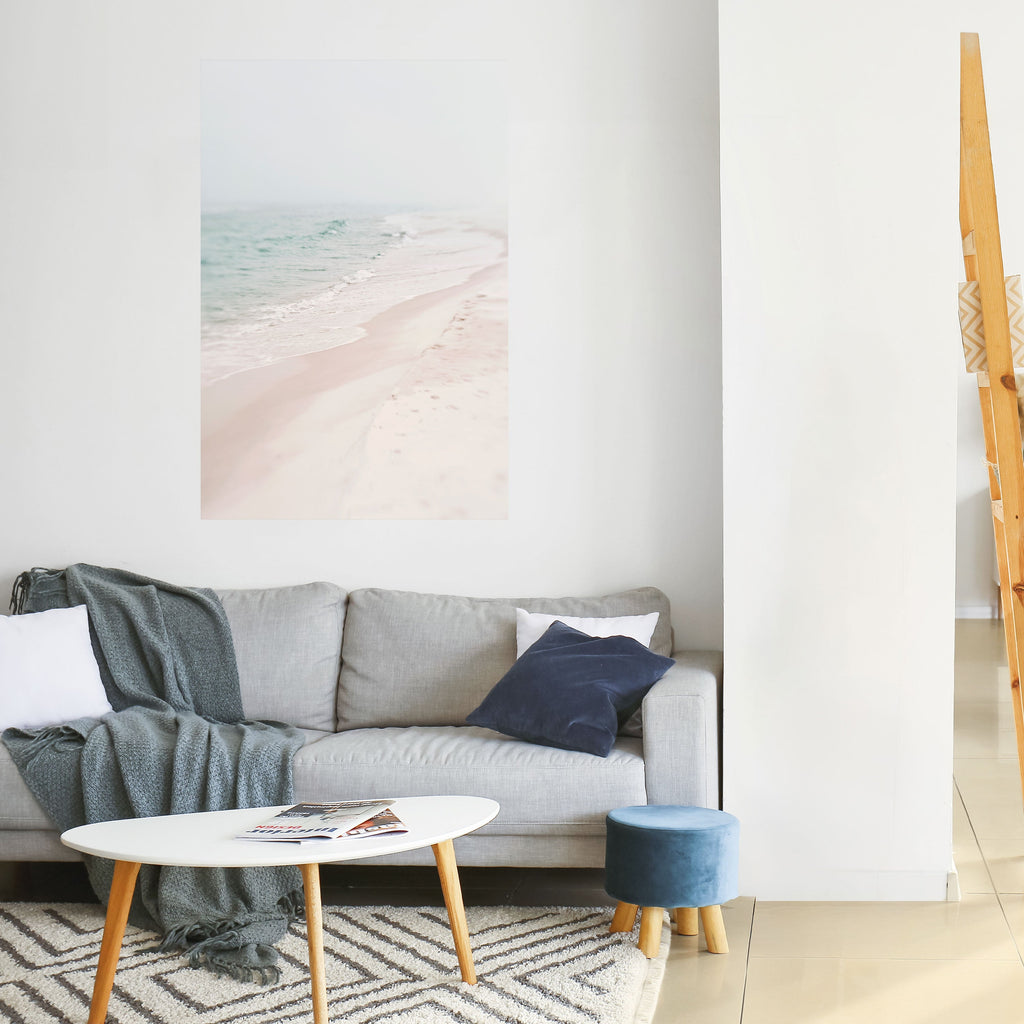 Affiche verticale autocollante « MISTY SHORELINE BLISS »