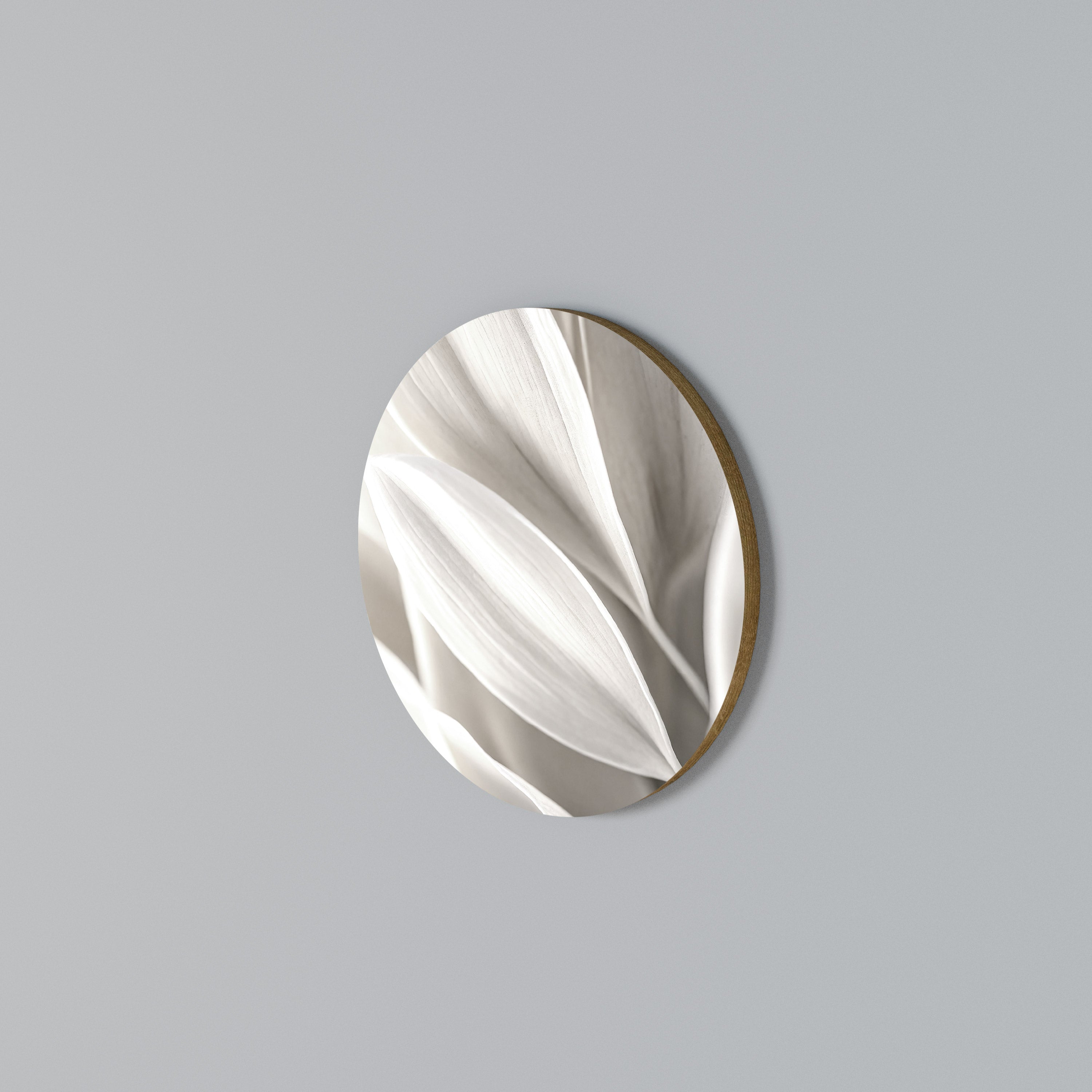 WHISPERS OF WHITE Round Wall Art