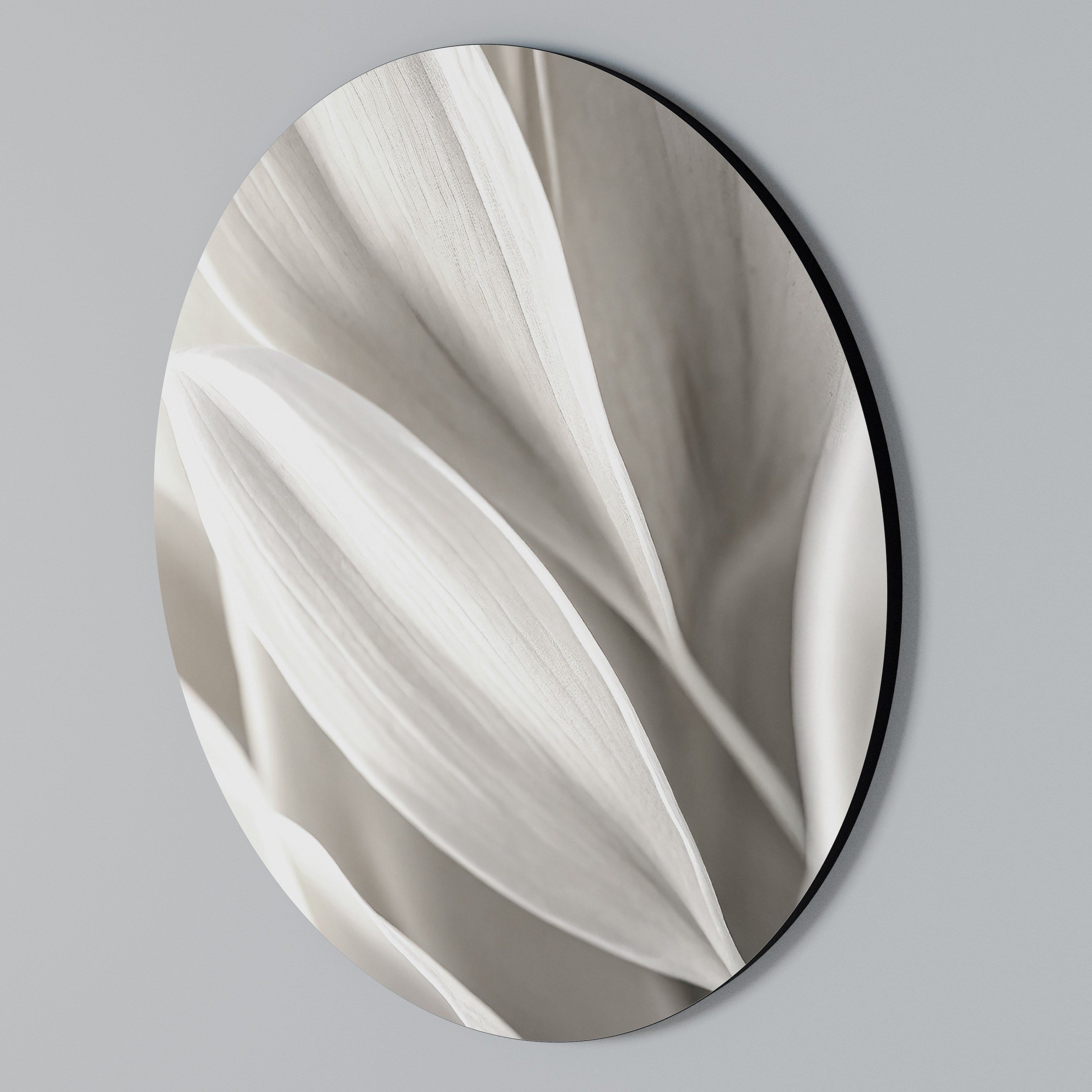 WHISPERS OF WHITE Round Wall Art