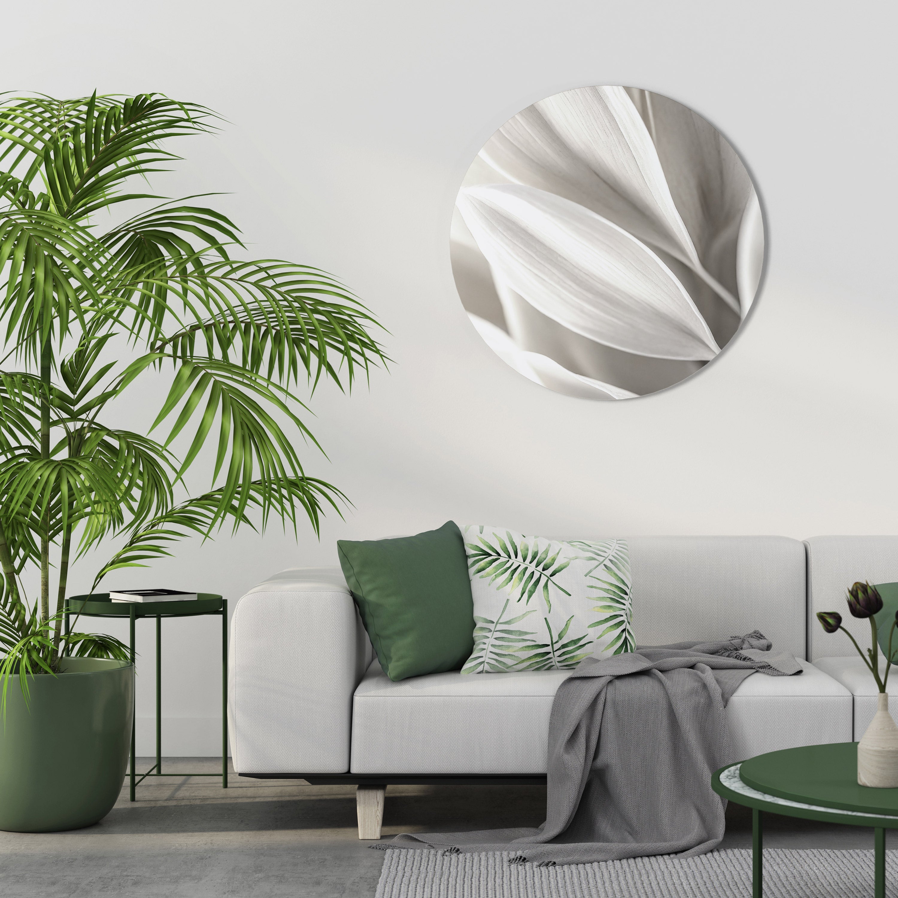 Murmures de blanc Décoration murale ronde