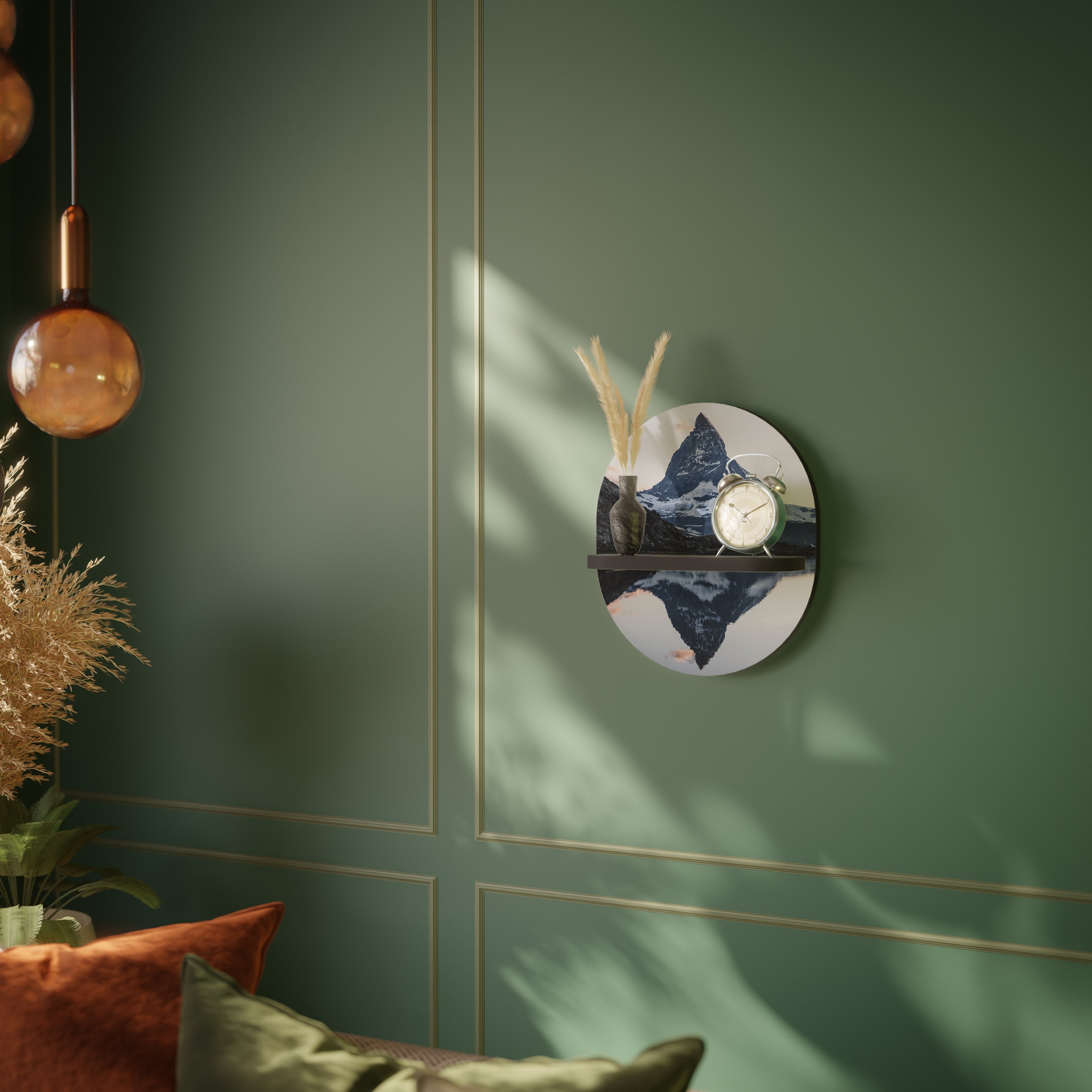 Étagère d'art ovale MEMORY OF MATTERHORN en finition noire