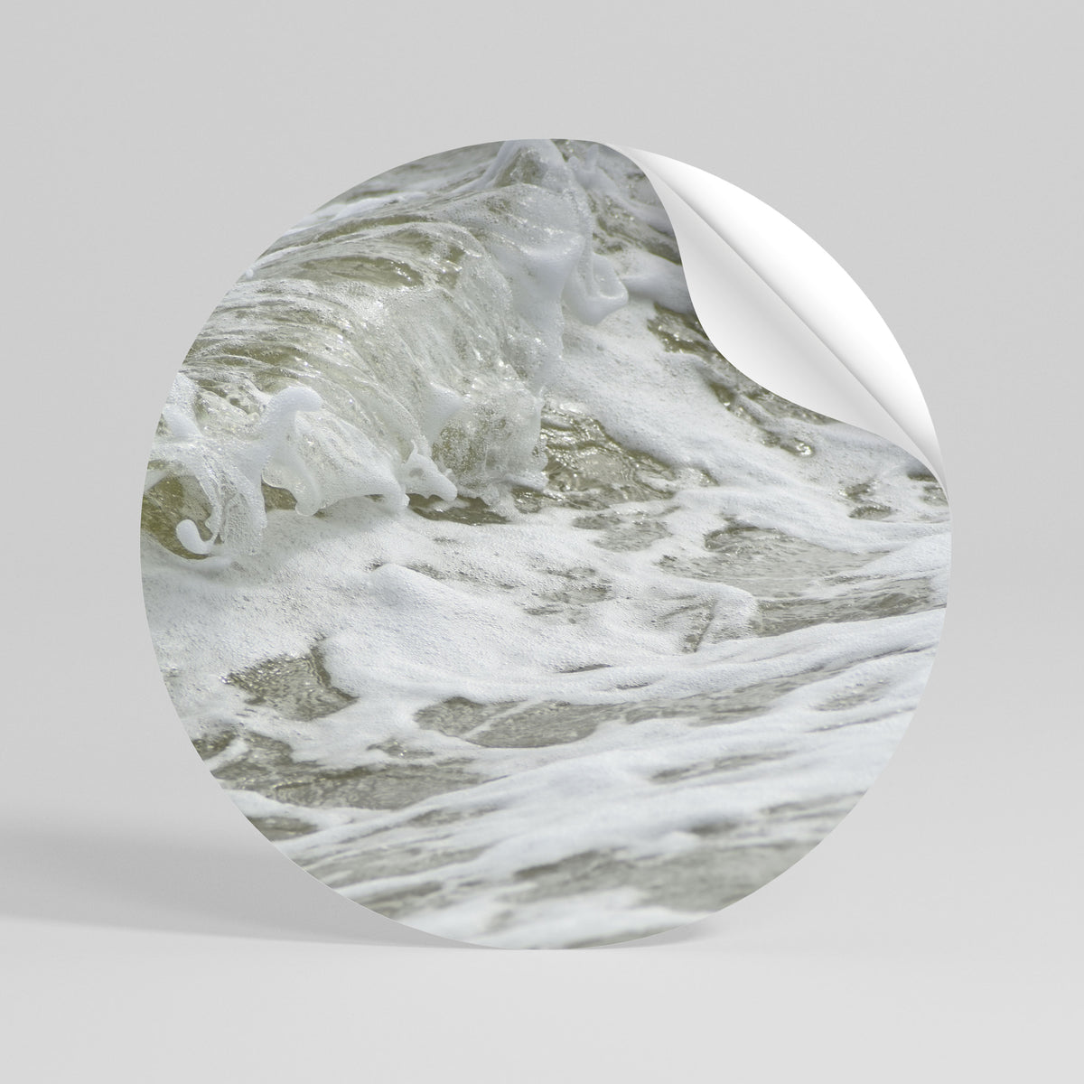 FOAMING ELEGANCE Peel and Stick Round Sticker