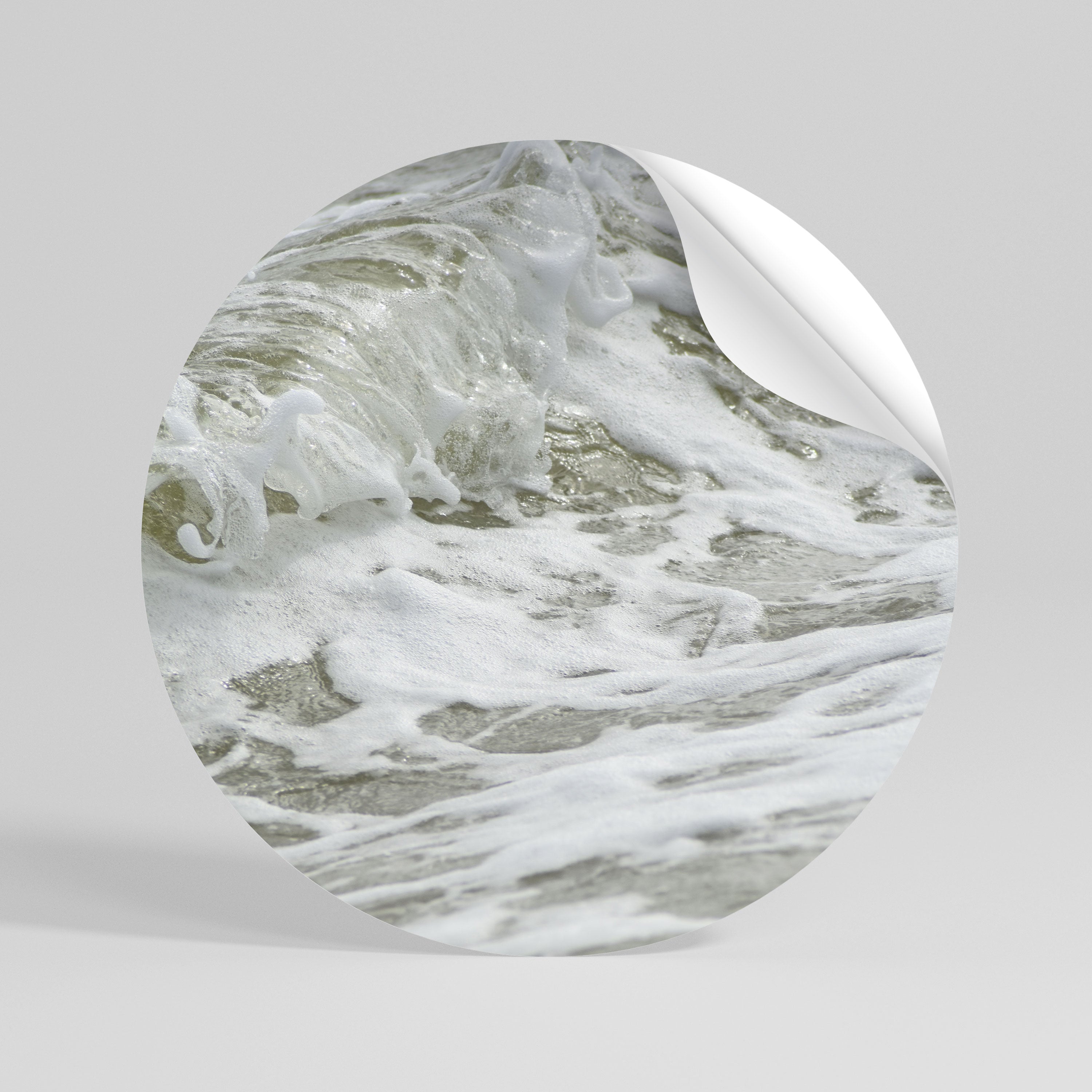 FOAMING ELEGANCE Peel and Stick Round Sticker