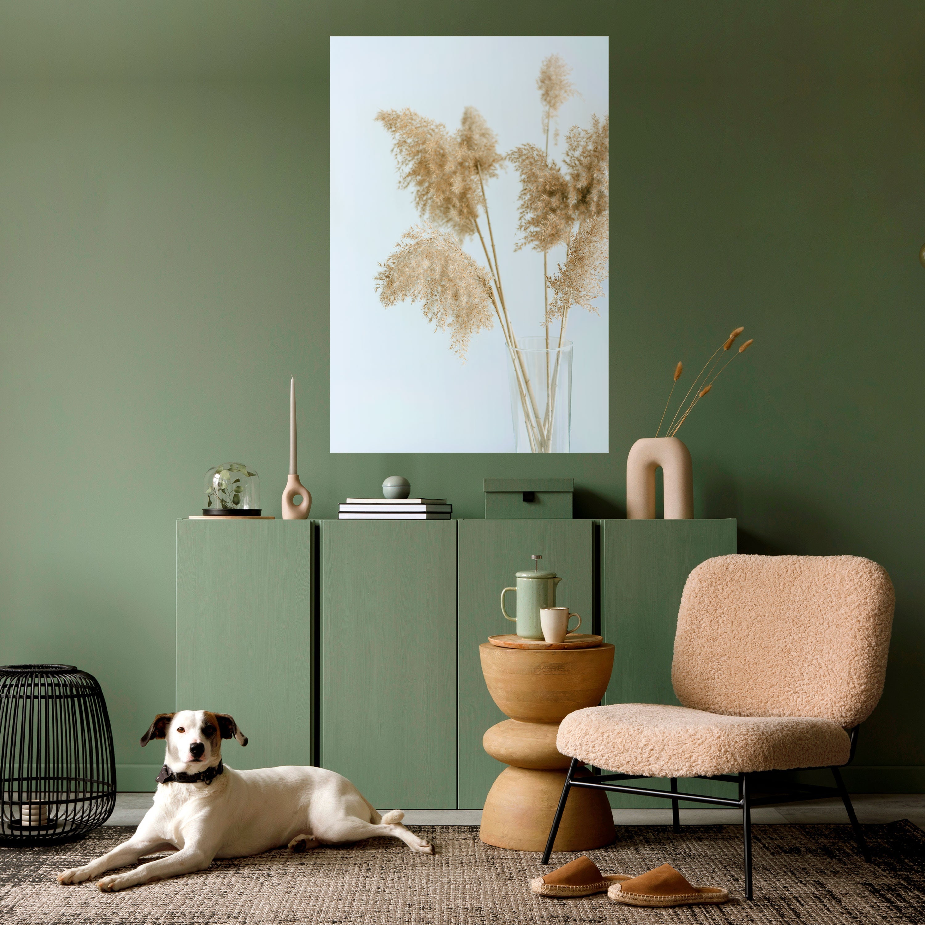 Affiche verticale autocollante « ÉLÉGANTE GRASSY SÉRÉNITÉ »