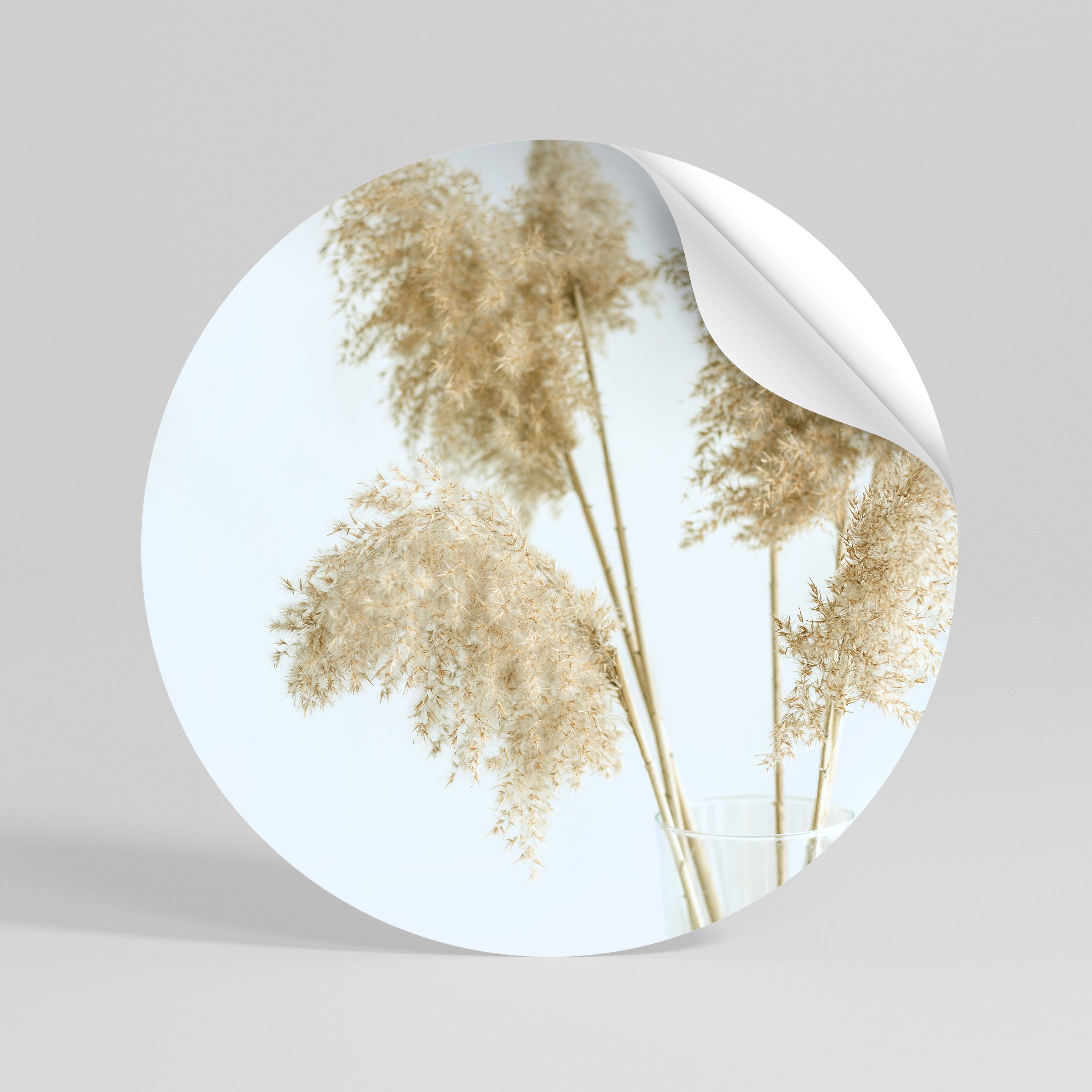 ELEGANT GRASSY SERENITY Peel and Stick Round Sticker