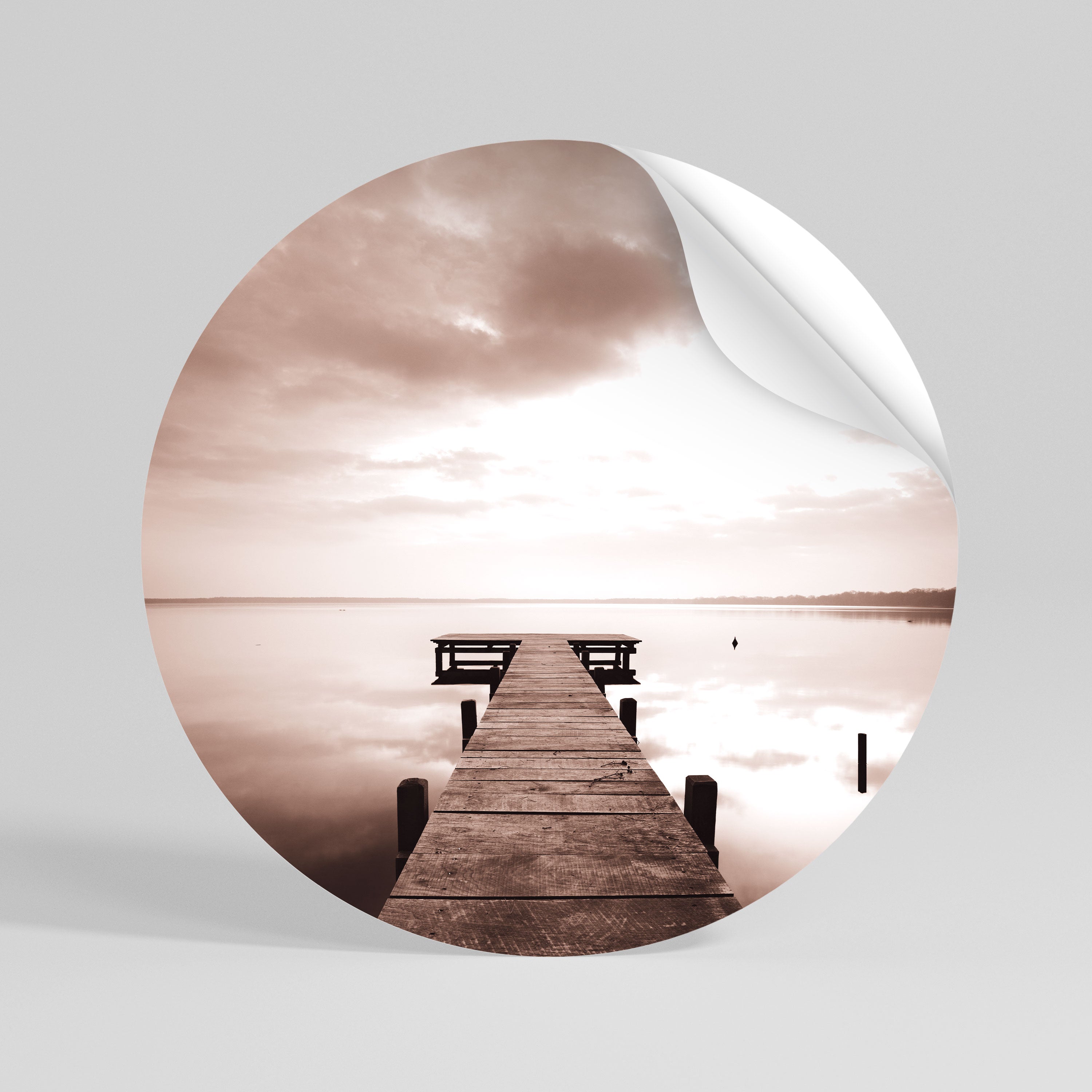 ECHOES OF STILLNESS Peel and Stick Round Sticker