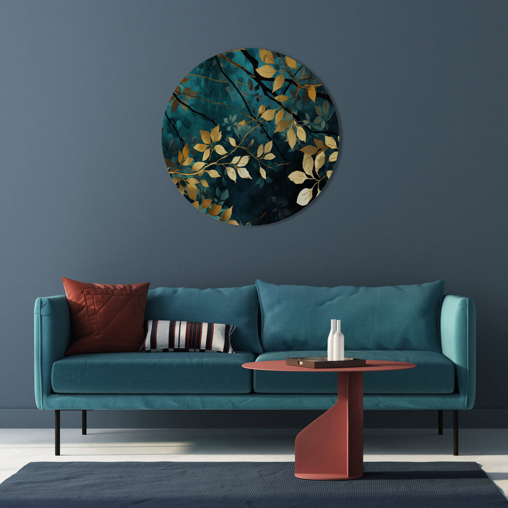 Décoration murale ronde TURQUOISE LUXURIANTE