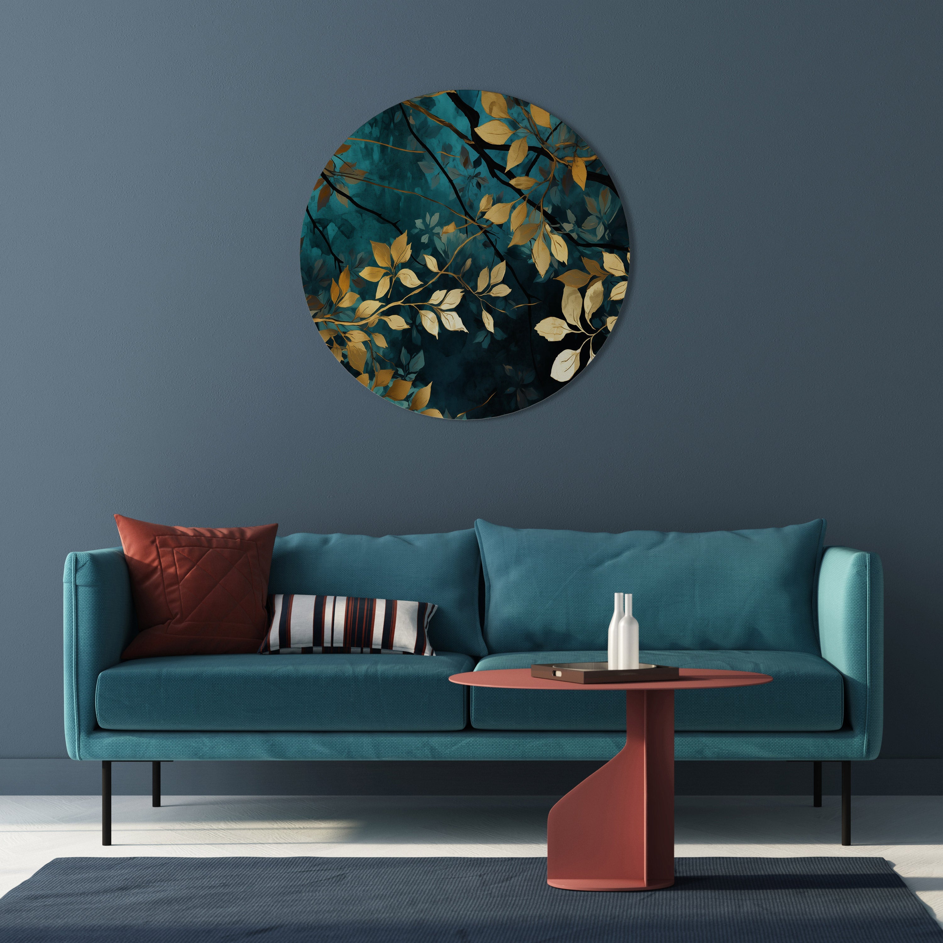 Décoration murale ronde TURQUOISE LUXURIANTE