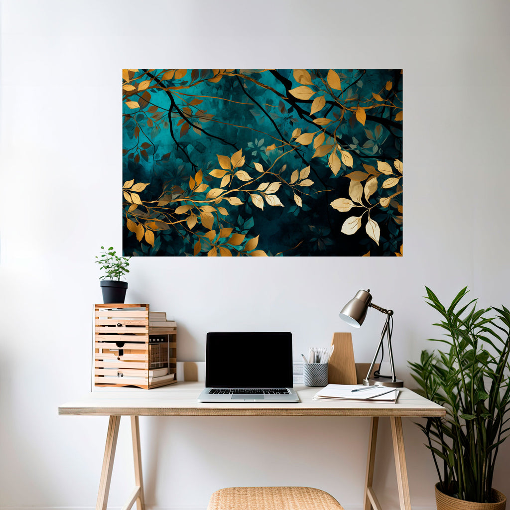 Affiche horizontale autocollante LUXURY TURQUOISE