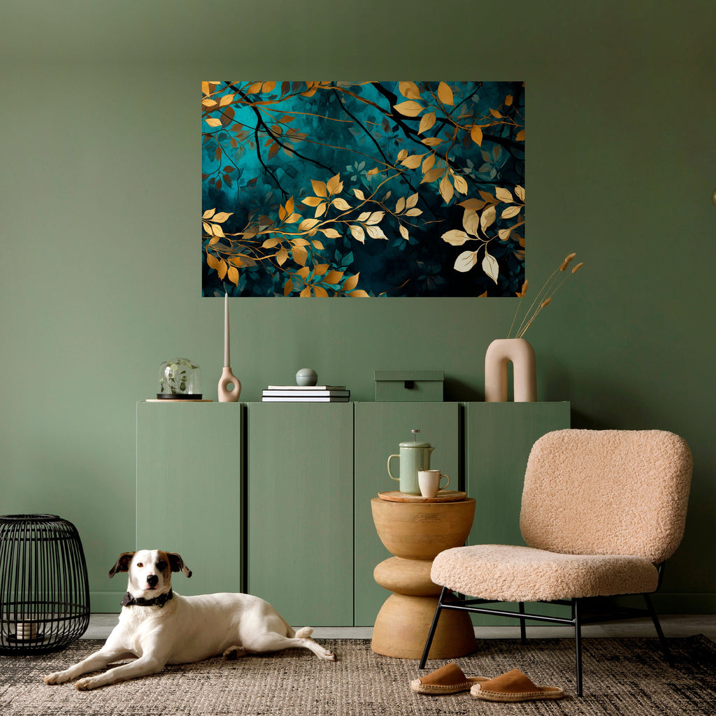 Affiche horizontale autocollante LUXURY TURQUOISE