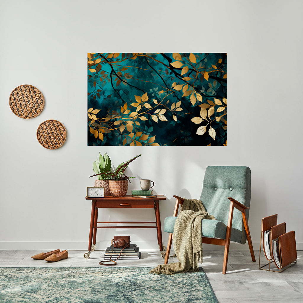 Affiche horizontale autocollante LUXURY TURQUOISE