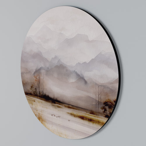 MISTY HORIZONS UNVEILED Round Wall Art