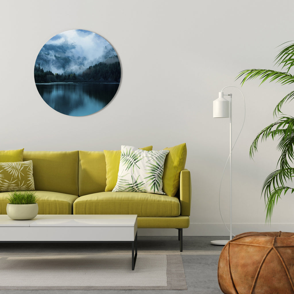 Réflexions mystiques de brume Décoration murale ronde