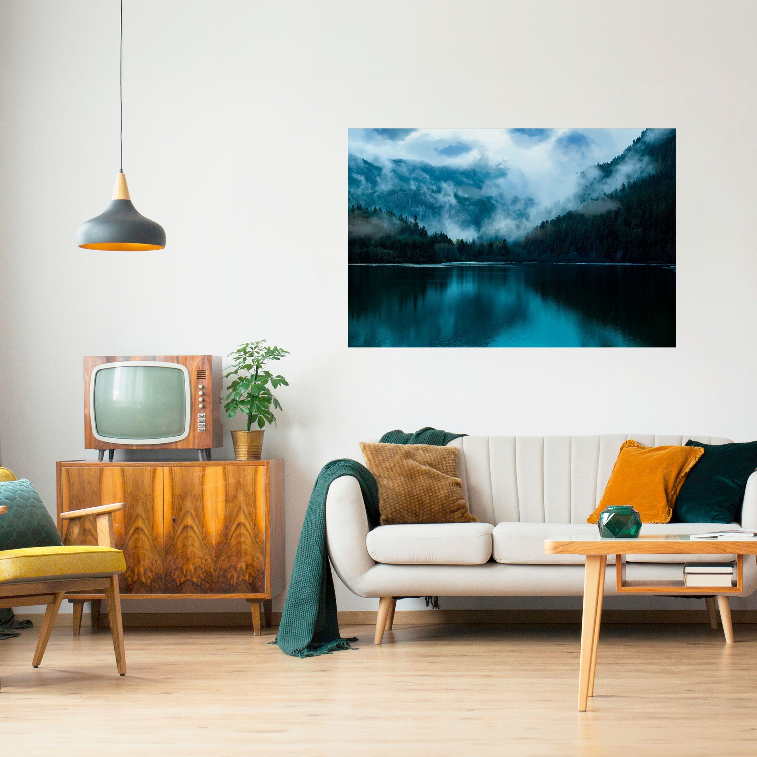 Affiche horizontale autocollante « REFLETS DE BRUME MYSTIQUE »