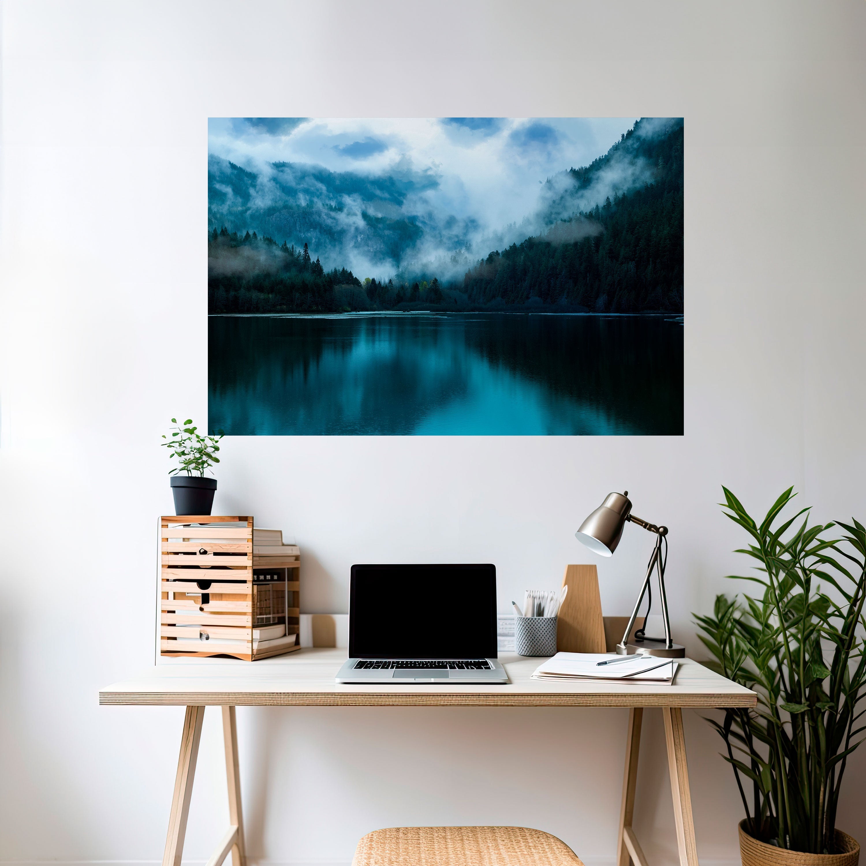 Affiche horizontale autocollante « REFLETS DE BRUME MYSTIQUE »