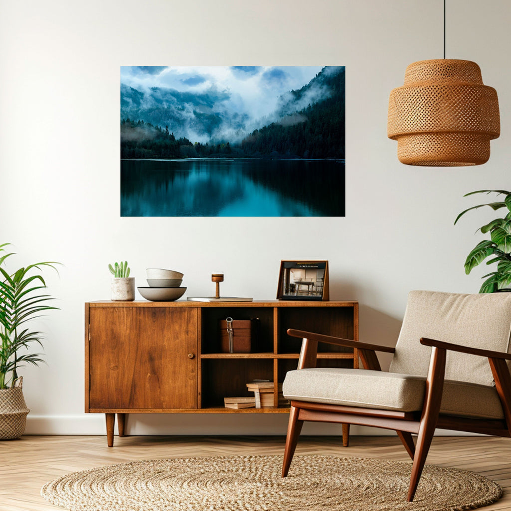 Affiche horizontale autocollante « REFLETS DE BRUME MYSTIQUE »