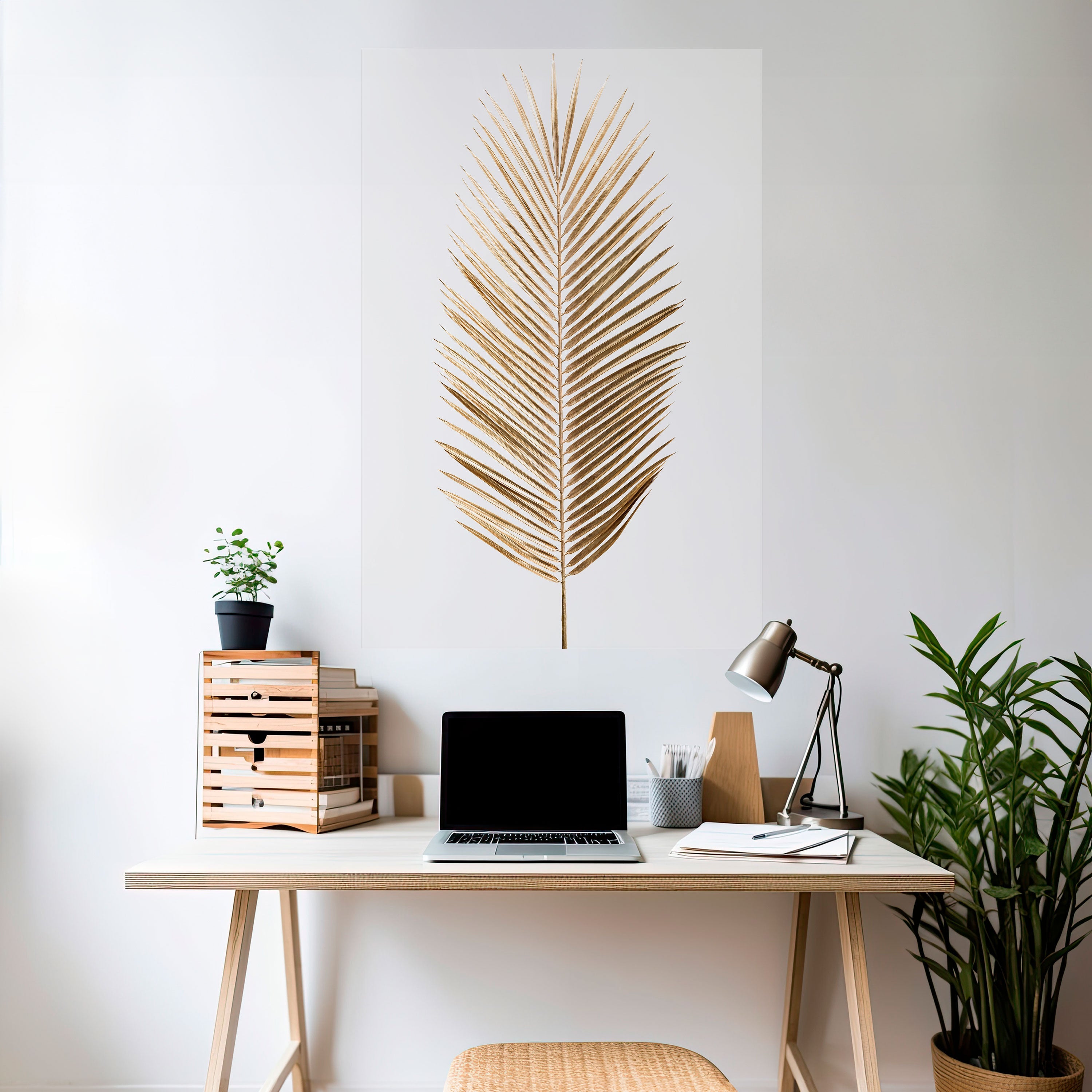 Affiche verticale autocollante GOLDEN PALM ELEGANCE