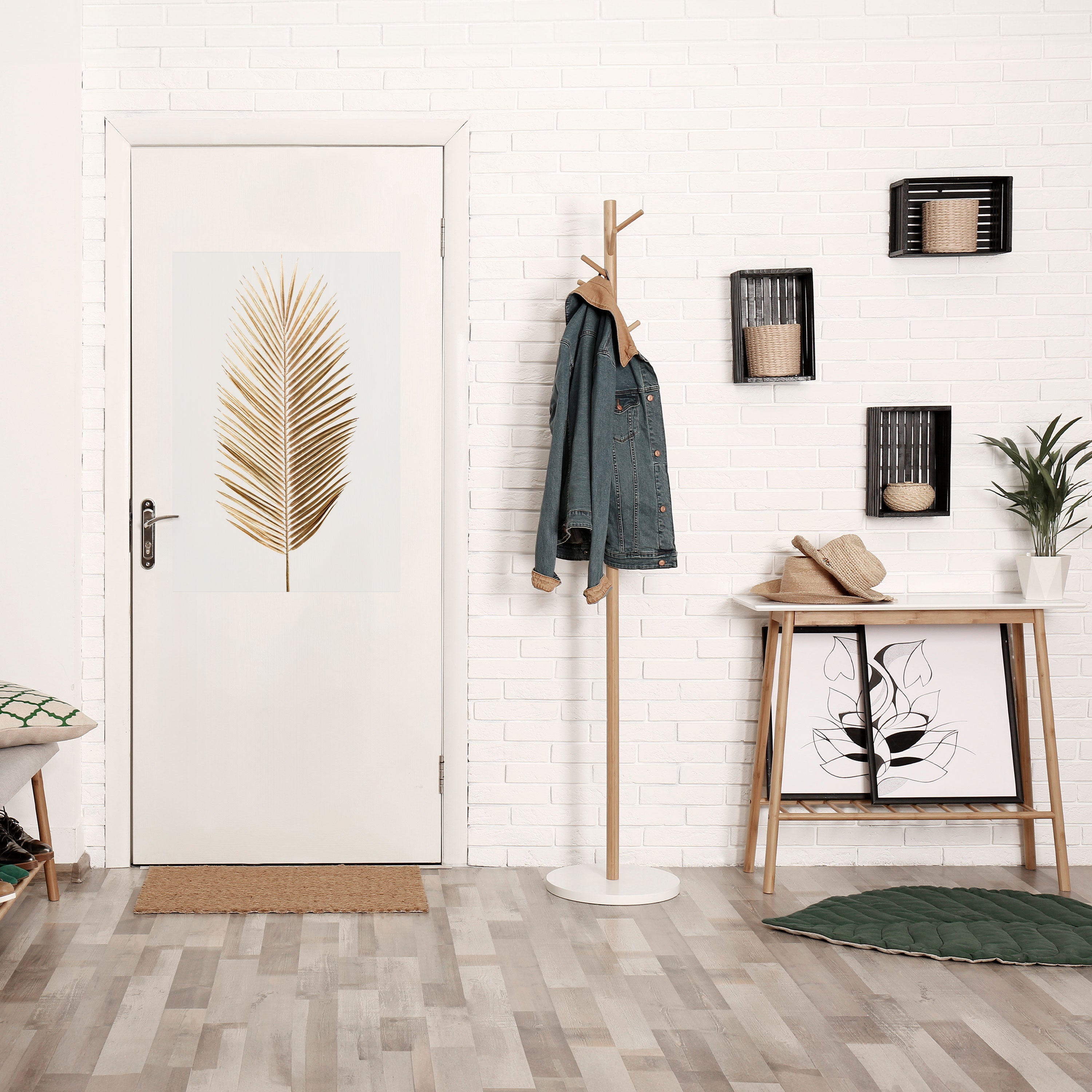 Affiche verticale autocollante GOLDEN PALM ELEGANCE