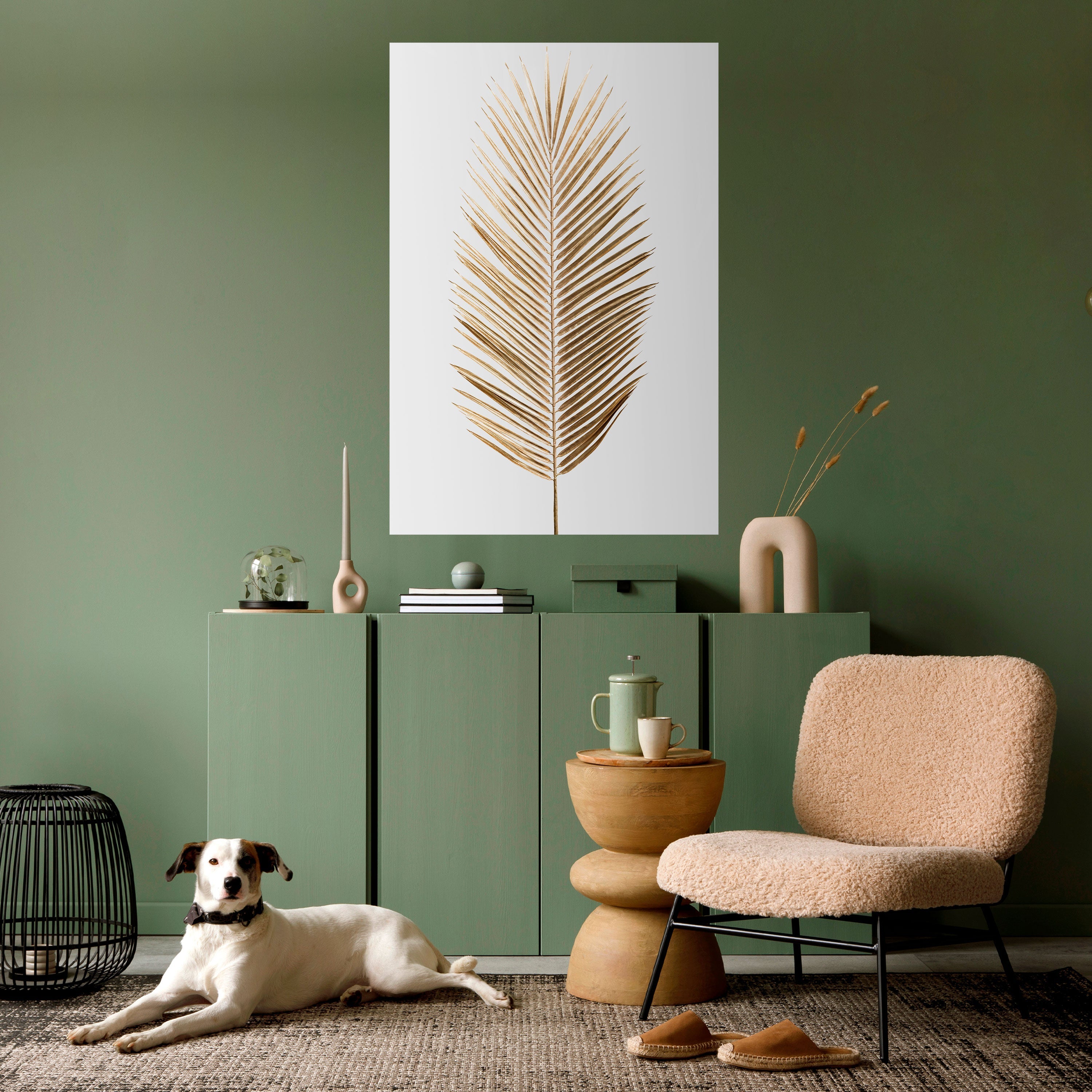 Affiche verticale autocollante GOLDEN PALM ELEGANCE