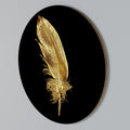 SHIMMERING FEATHER GRACE Round Wall Art