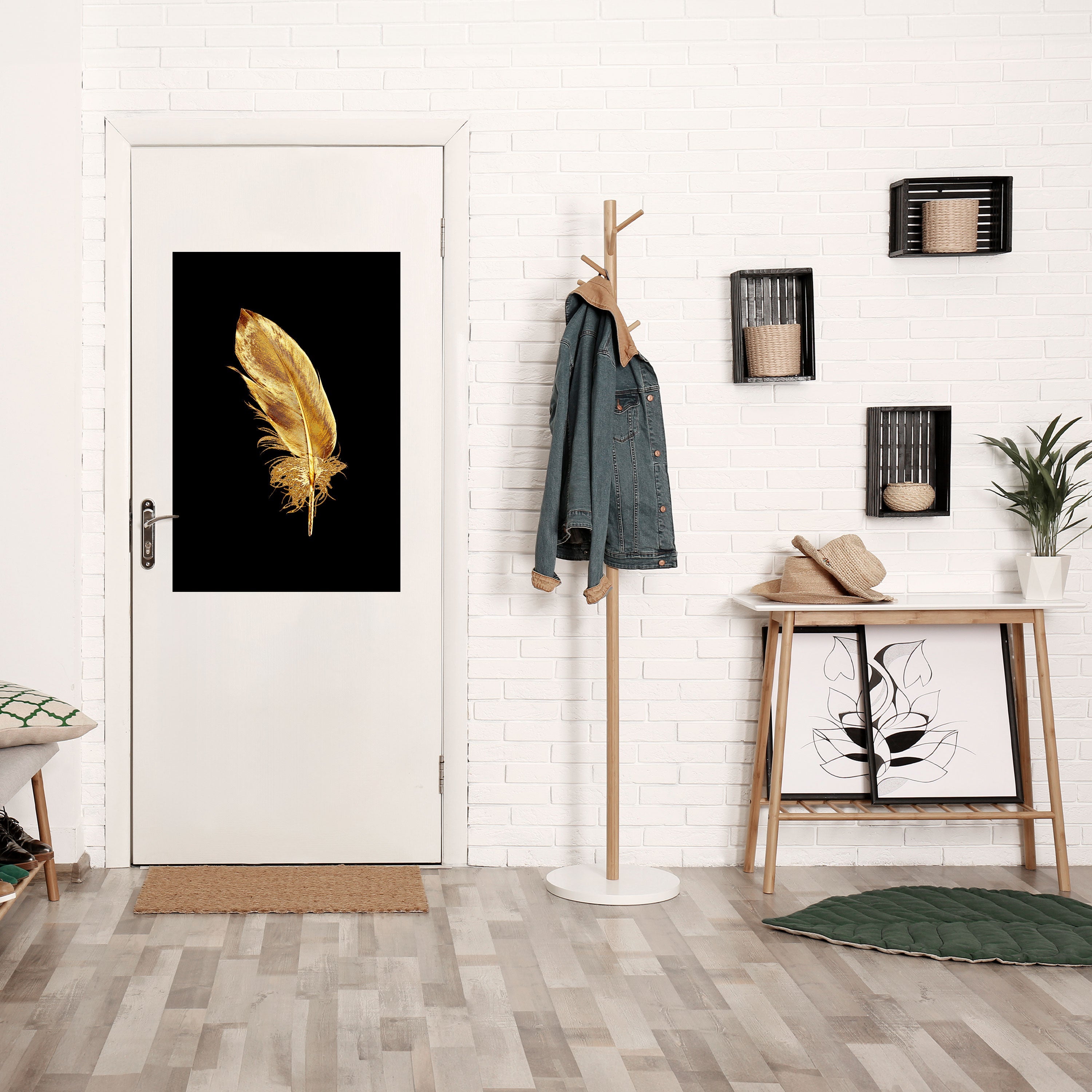 Affiche verticale autocollante « SHIMMERING FEATHER GRACE »