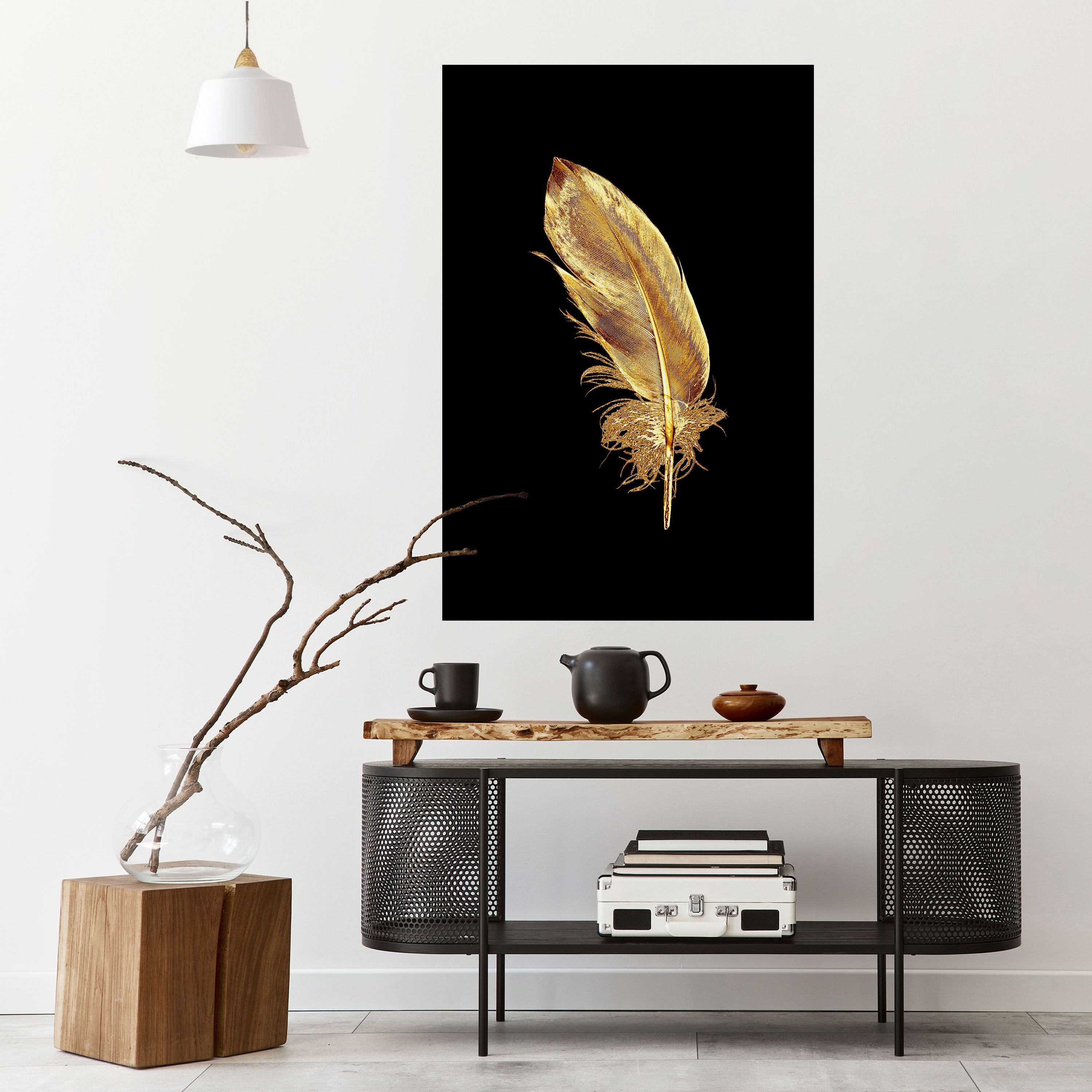 Affiche verticale autocollante « SHIMMERING FEATHER GRACE »