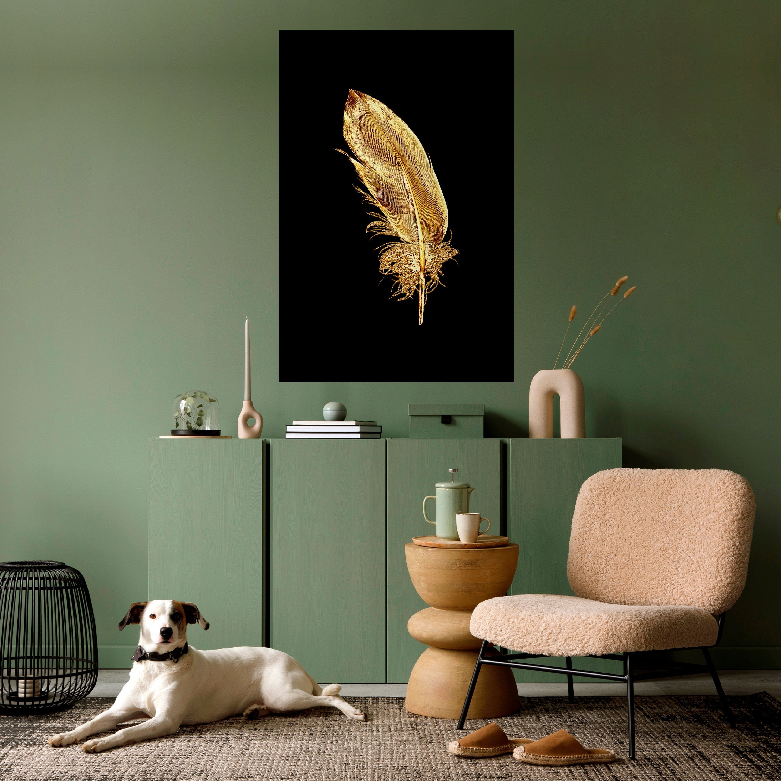Affiche verticale autocollante « SHIMMERING FEATHER GRACE »